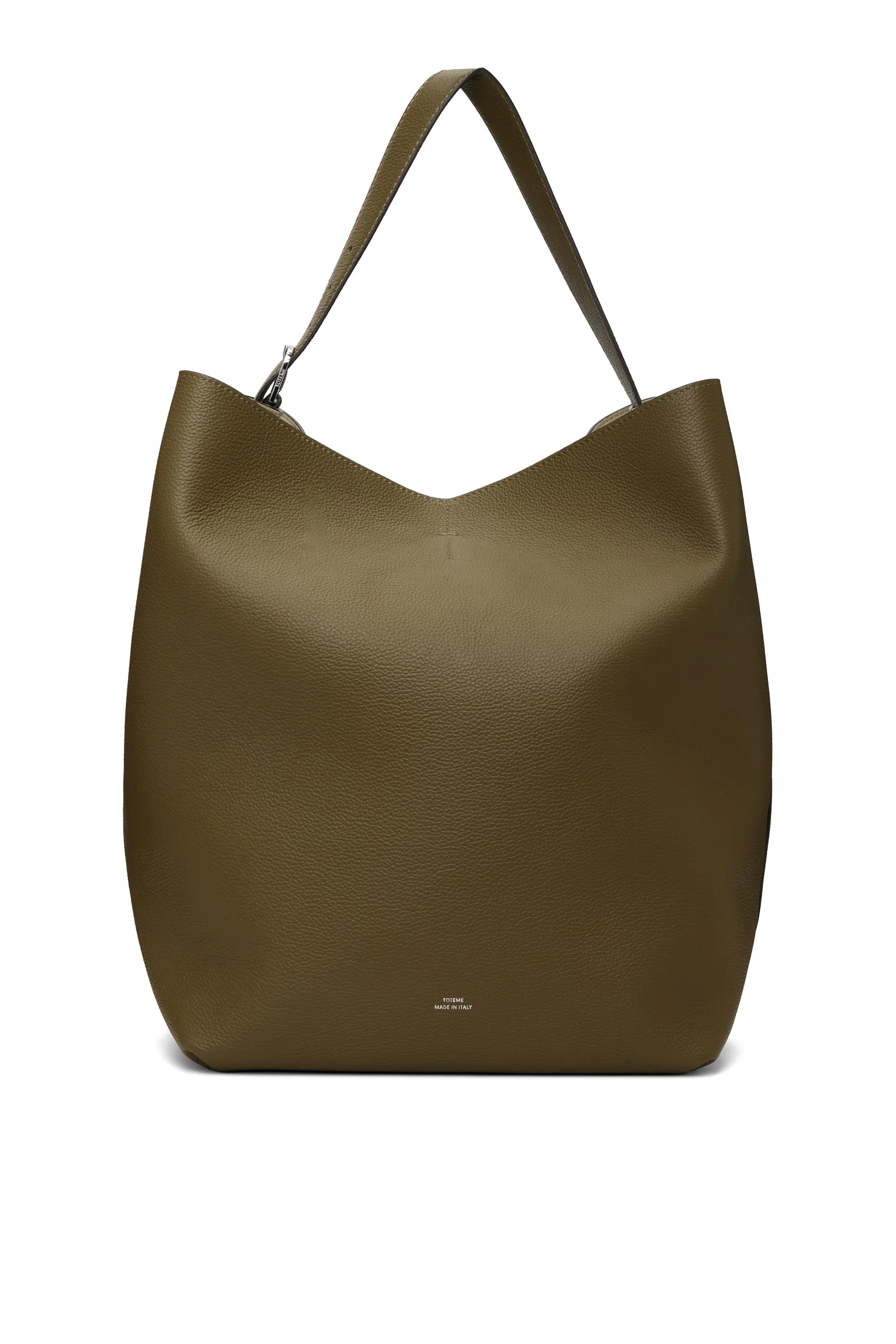 Belted Grained-Leather Tote Bag