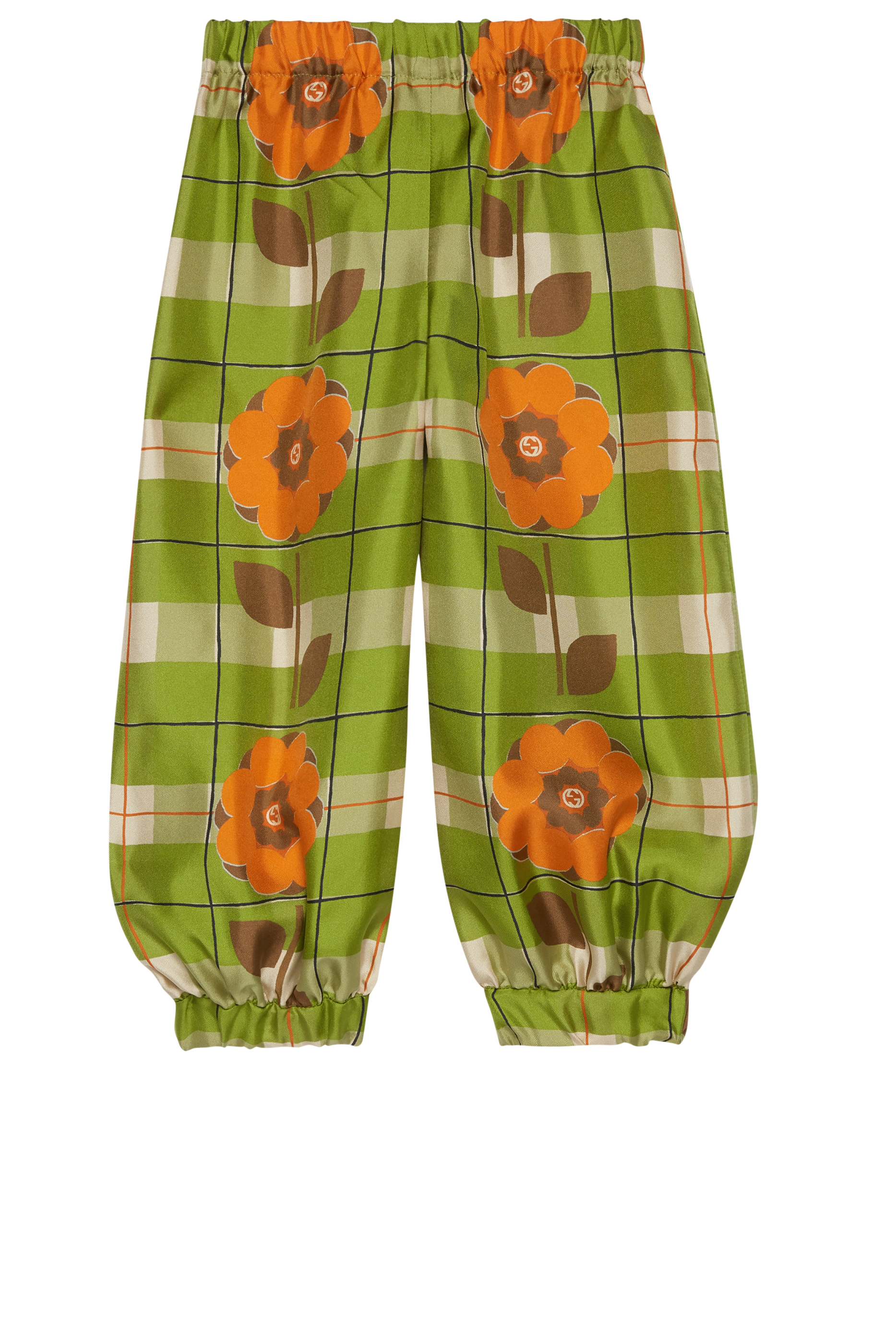 بنطال حرير بنقشة زهور