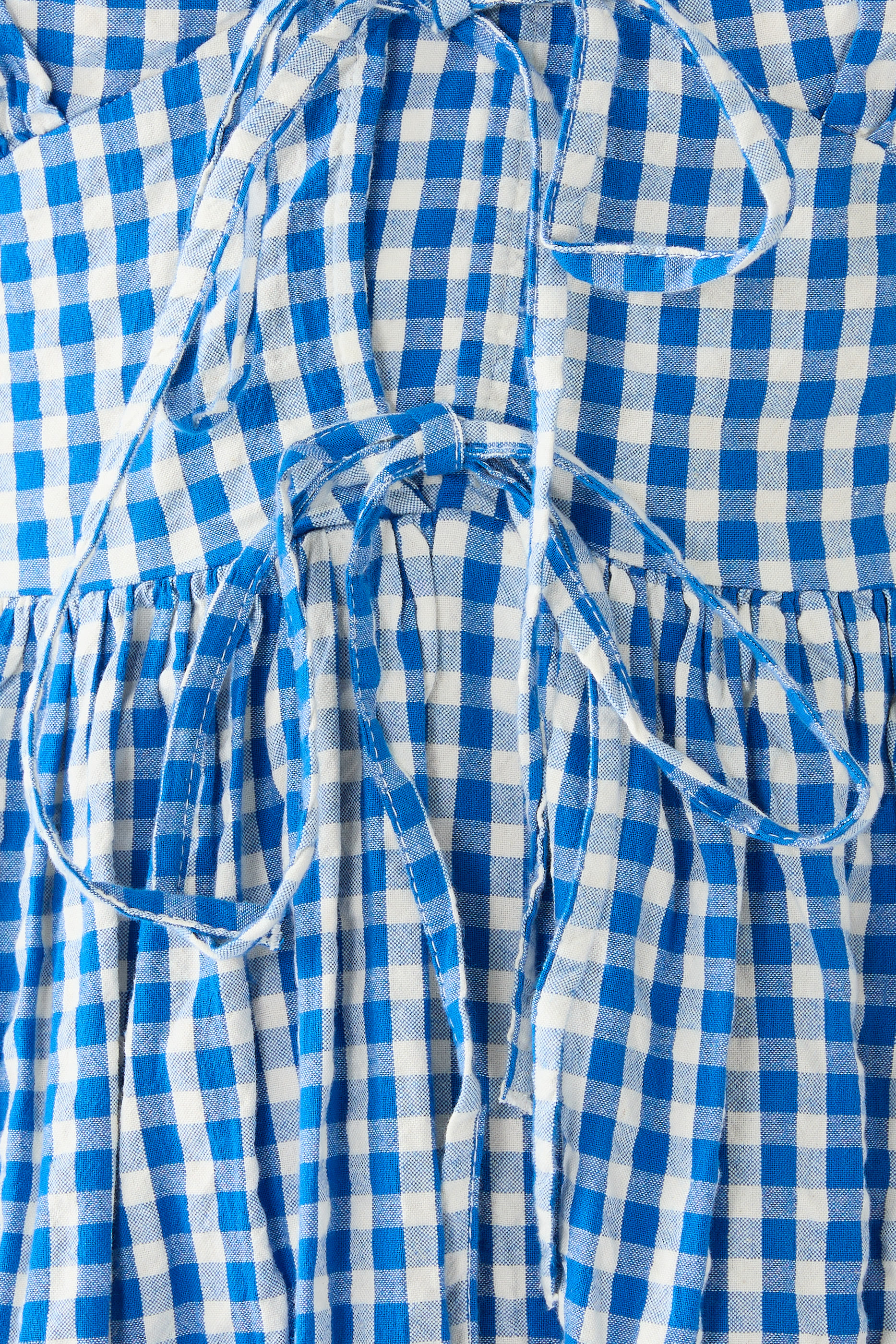 فستان سكوتي متوسط الطول بأكمام منفوخة ونقشة مربعات