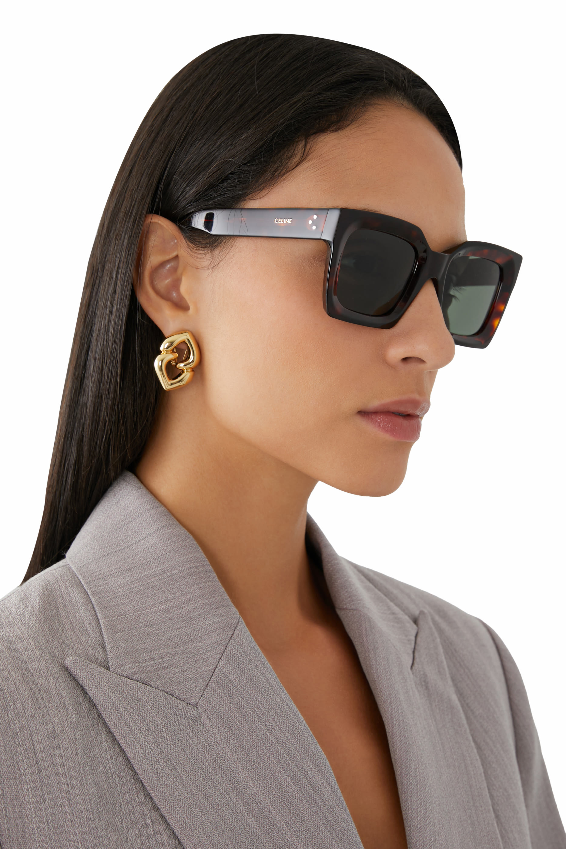 نظارة شمسية بشعار الثلاث نقاط وإطار مربع