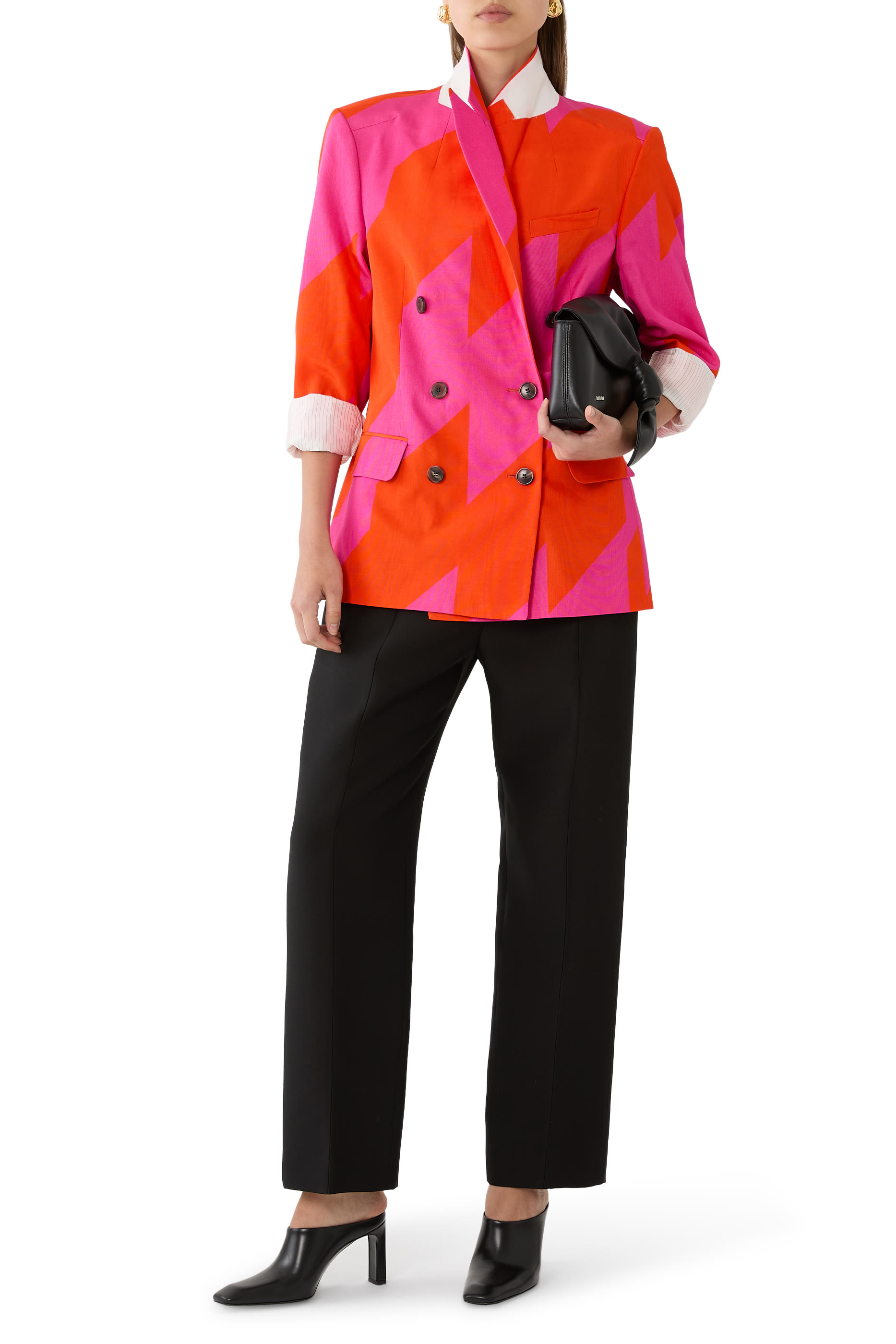 بليزر بصفي أزرار قماش مموج