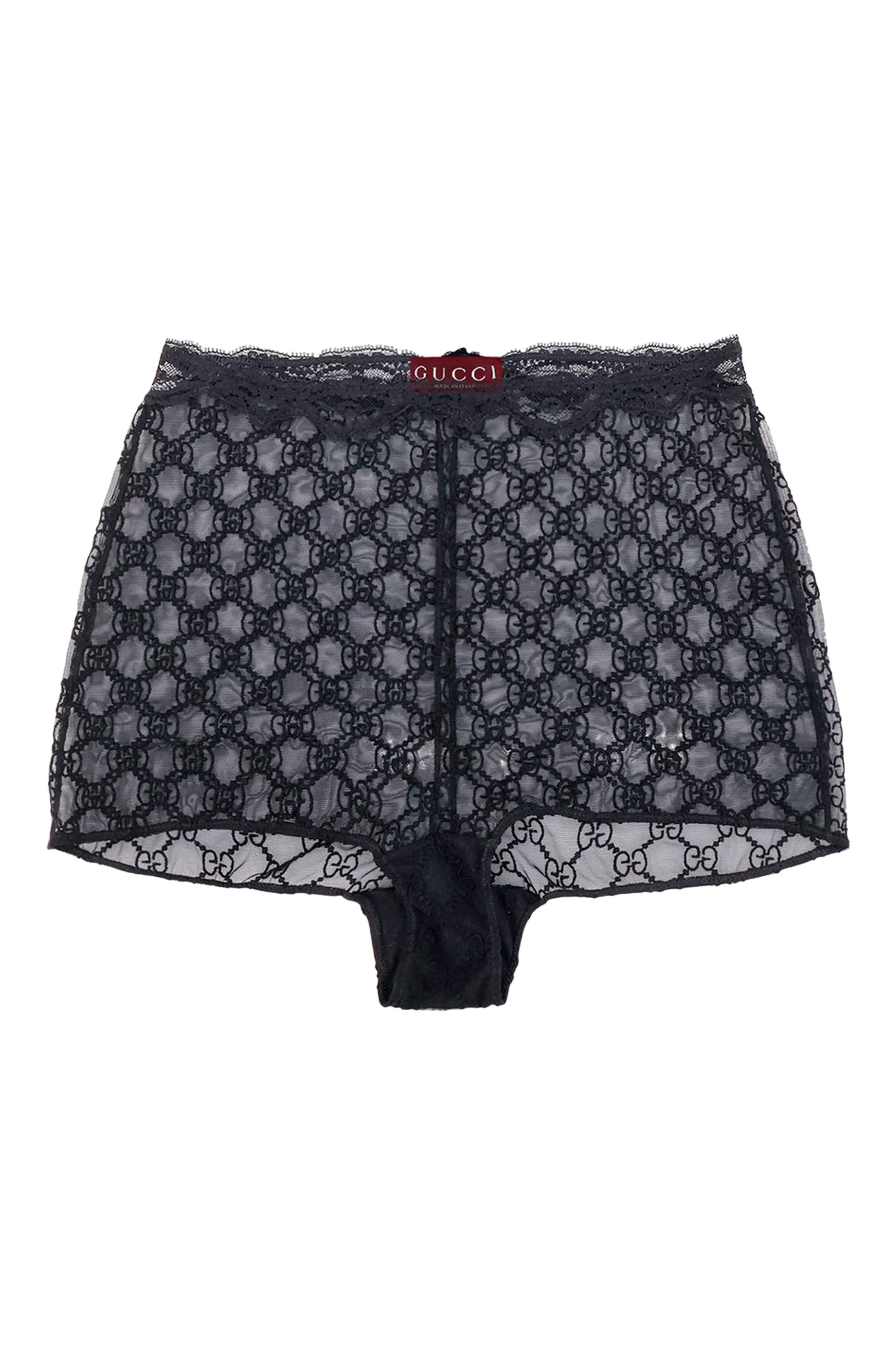 بنطال كولوت دانتيل مطرّز بشعار حرفي الماركة