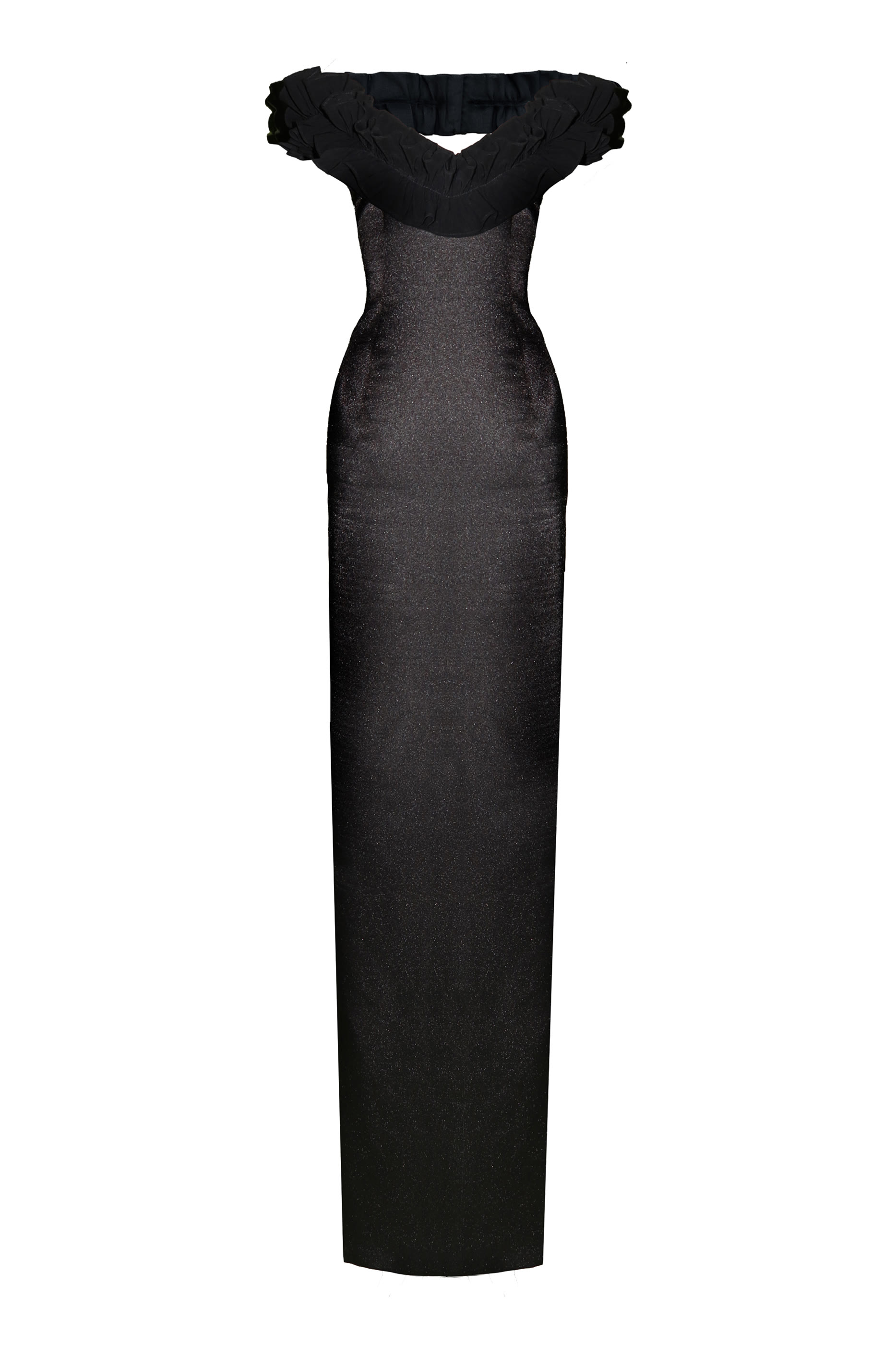 فستان سوان بأكتاف متساقطة