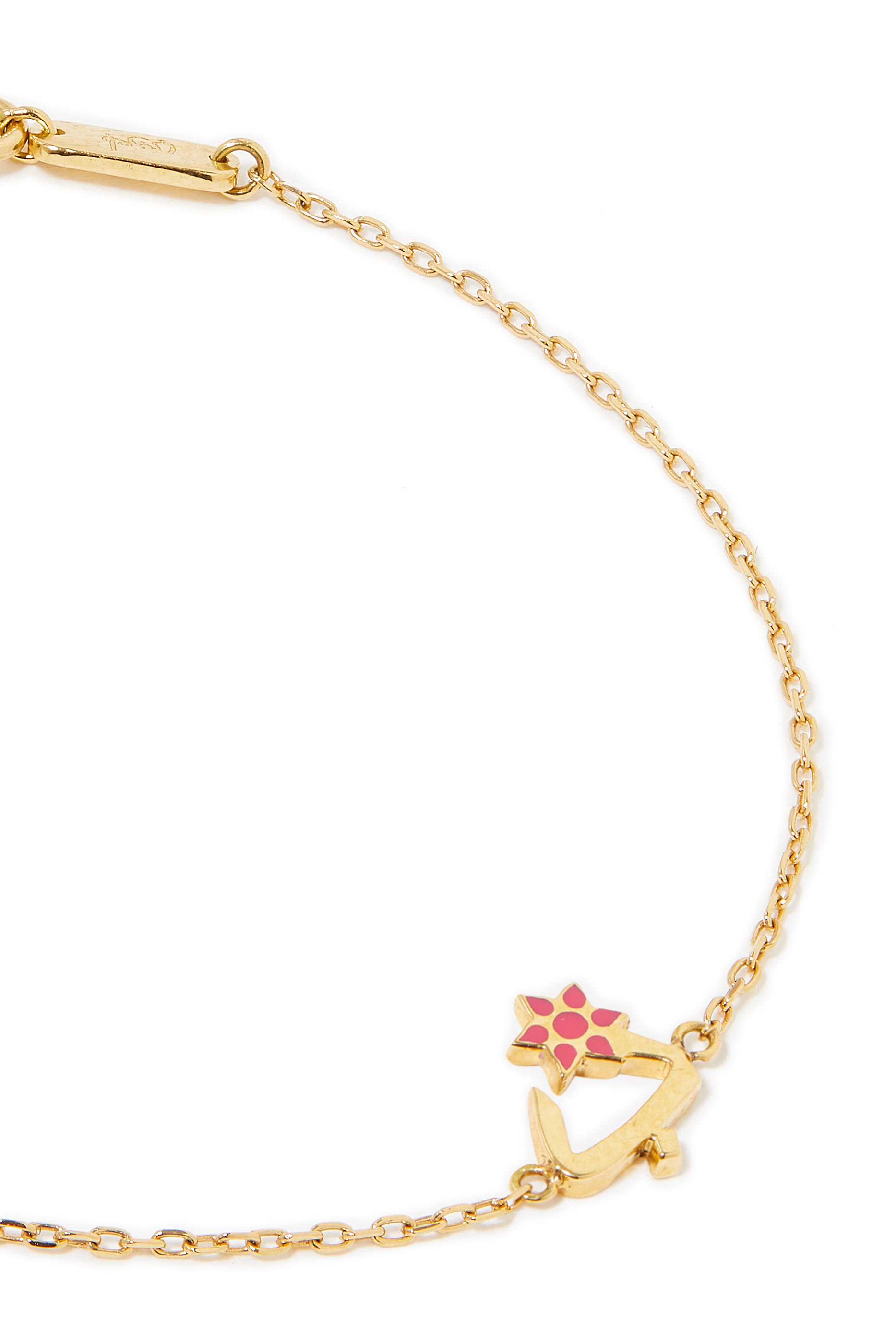 سوار تايني بلينغ للأطفال، مينا وذهب أصفر عيار 18