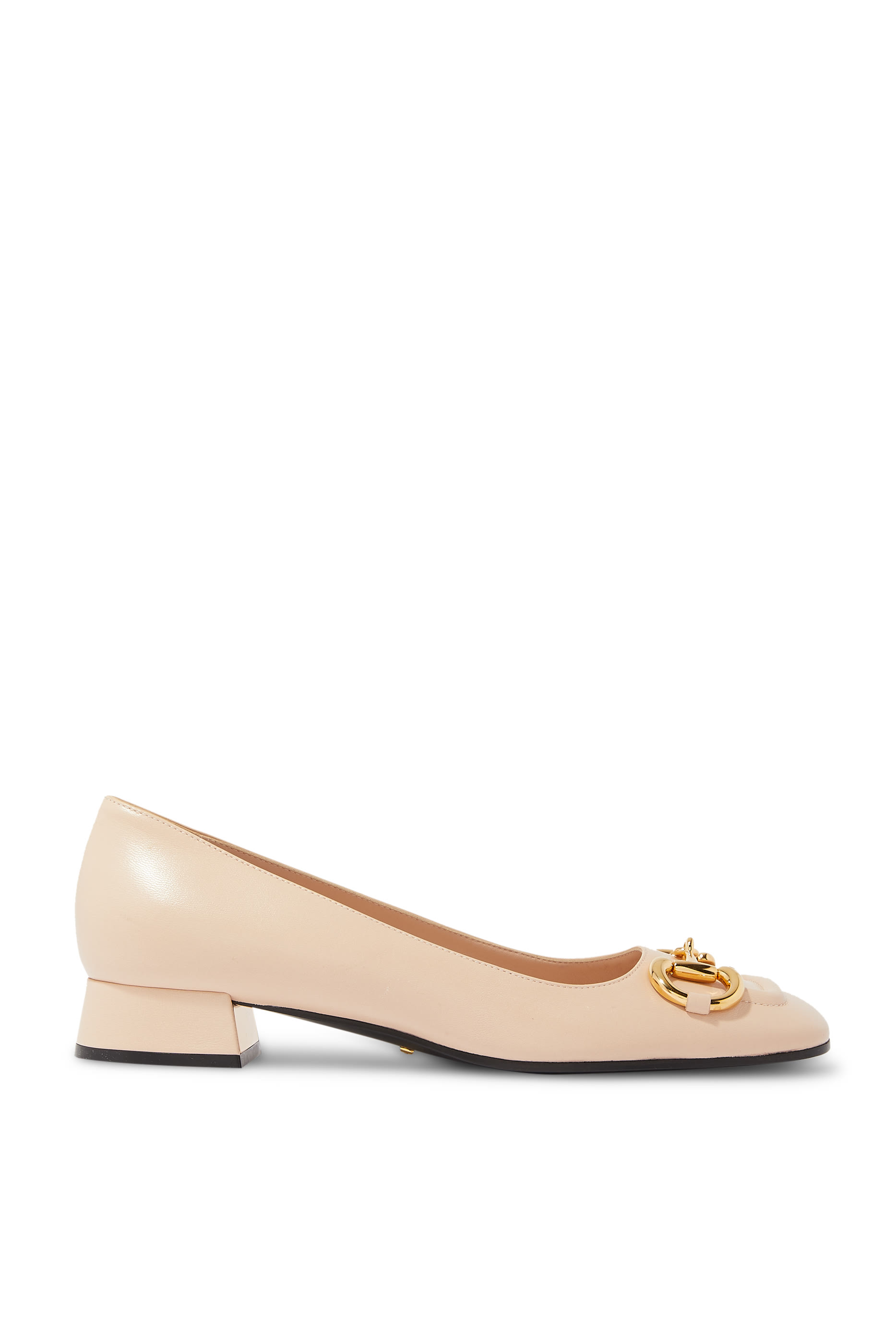 حذاء بلرينا بكعب مسطح وحلية لجام الحصان