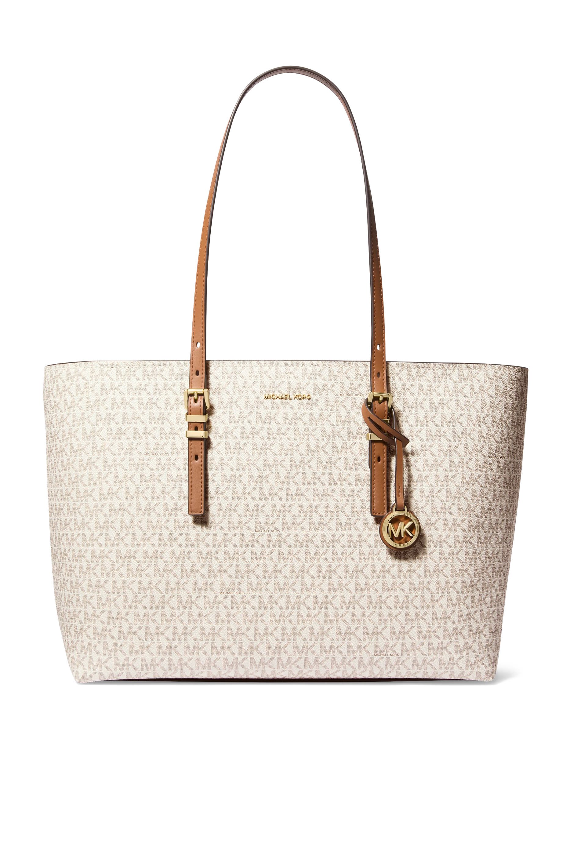 Quinn Large Signature Logo and Leather Tote Bag