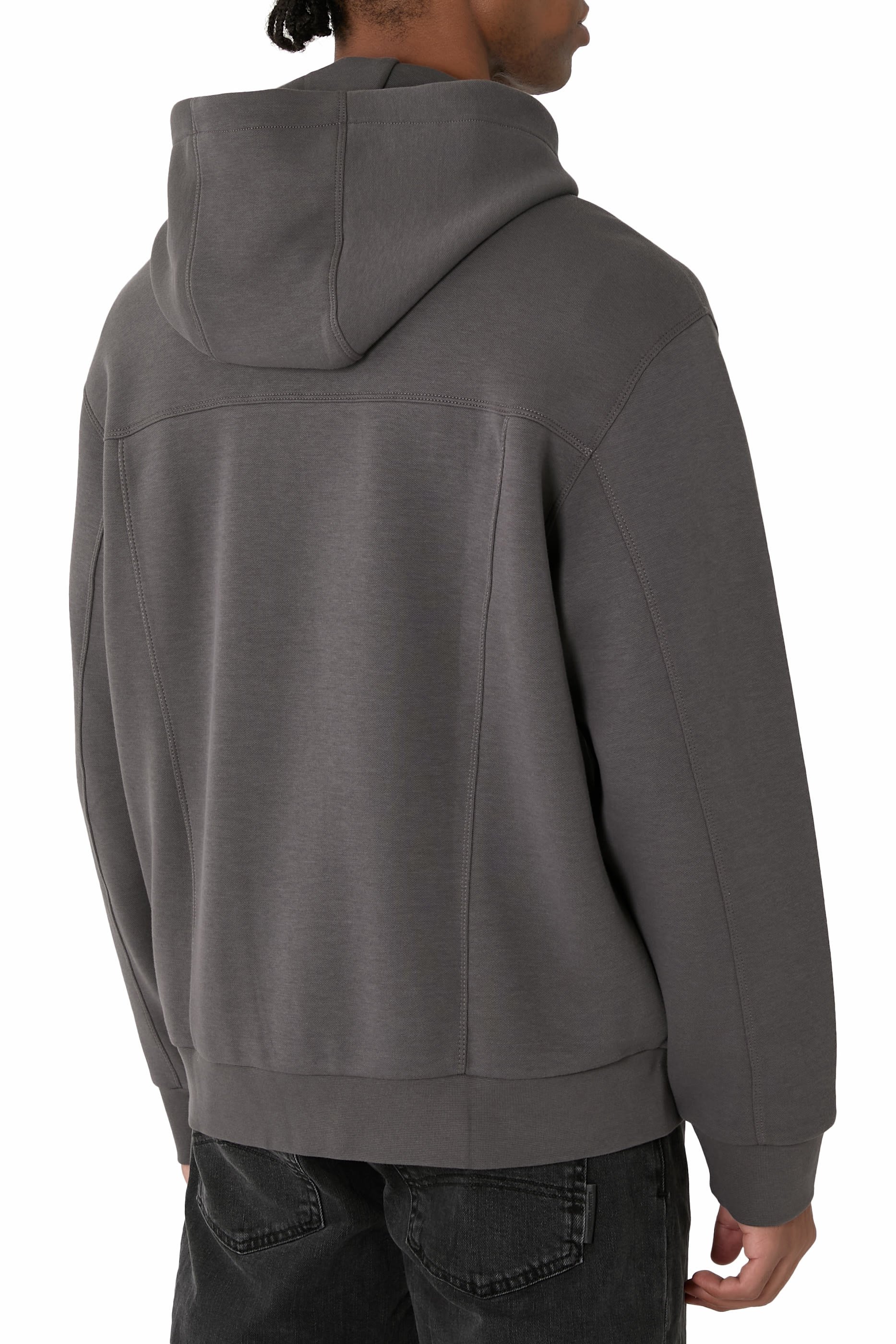 Piquet Zip-Up Hoodie
