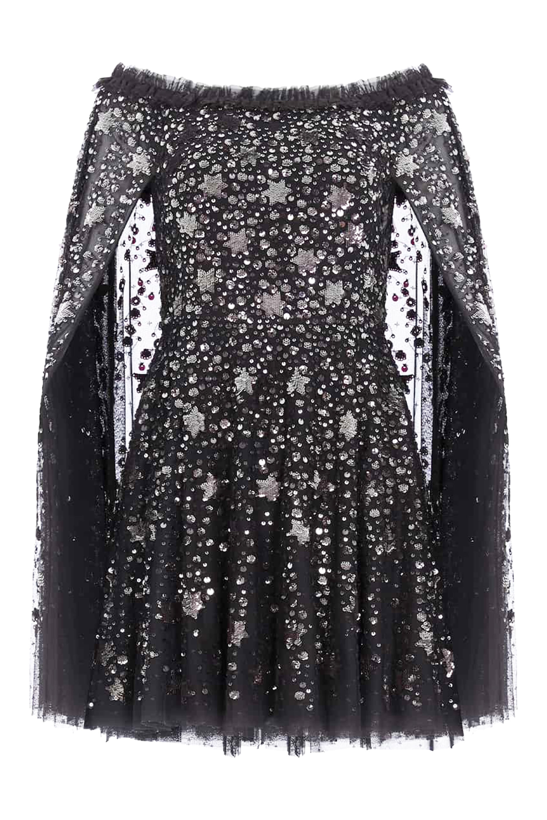 فستان مايكرو قصير بكاب ونقشة نجوم