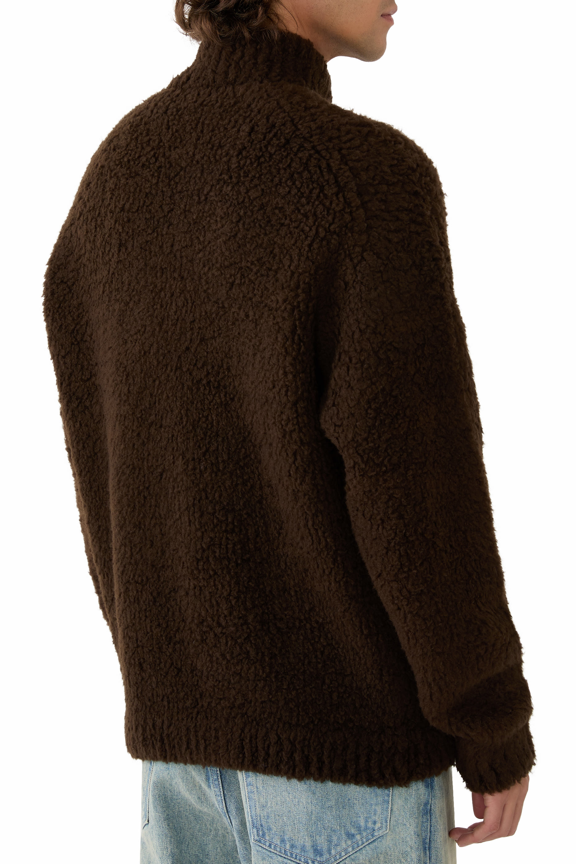 كنزة بوا بنصف سحاب صوف ميرينو 