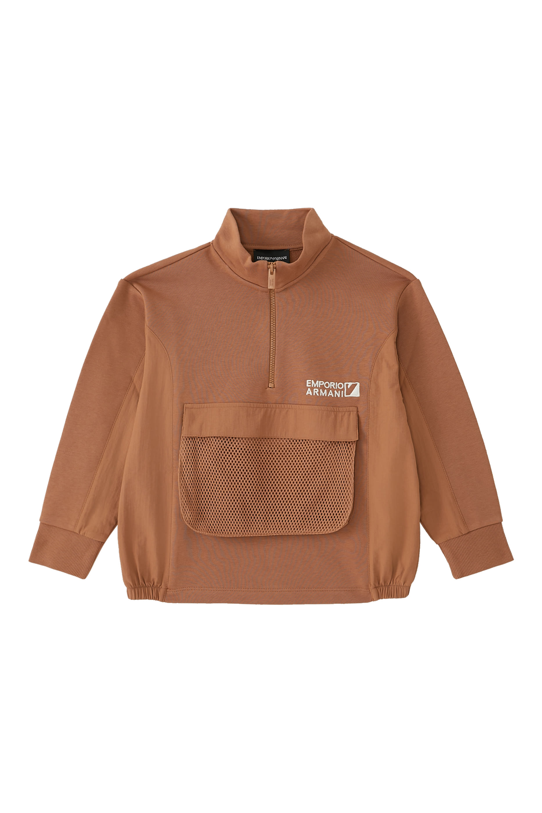 سويت شيرت للأطفال بياقة عالية قماش شبكي