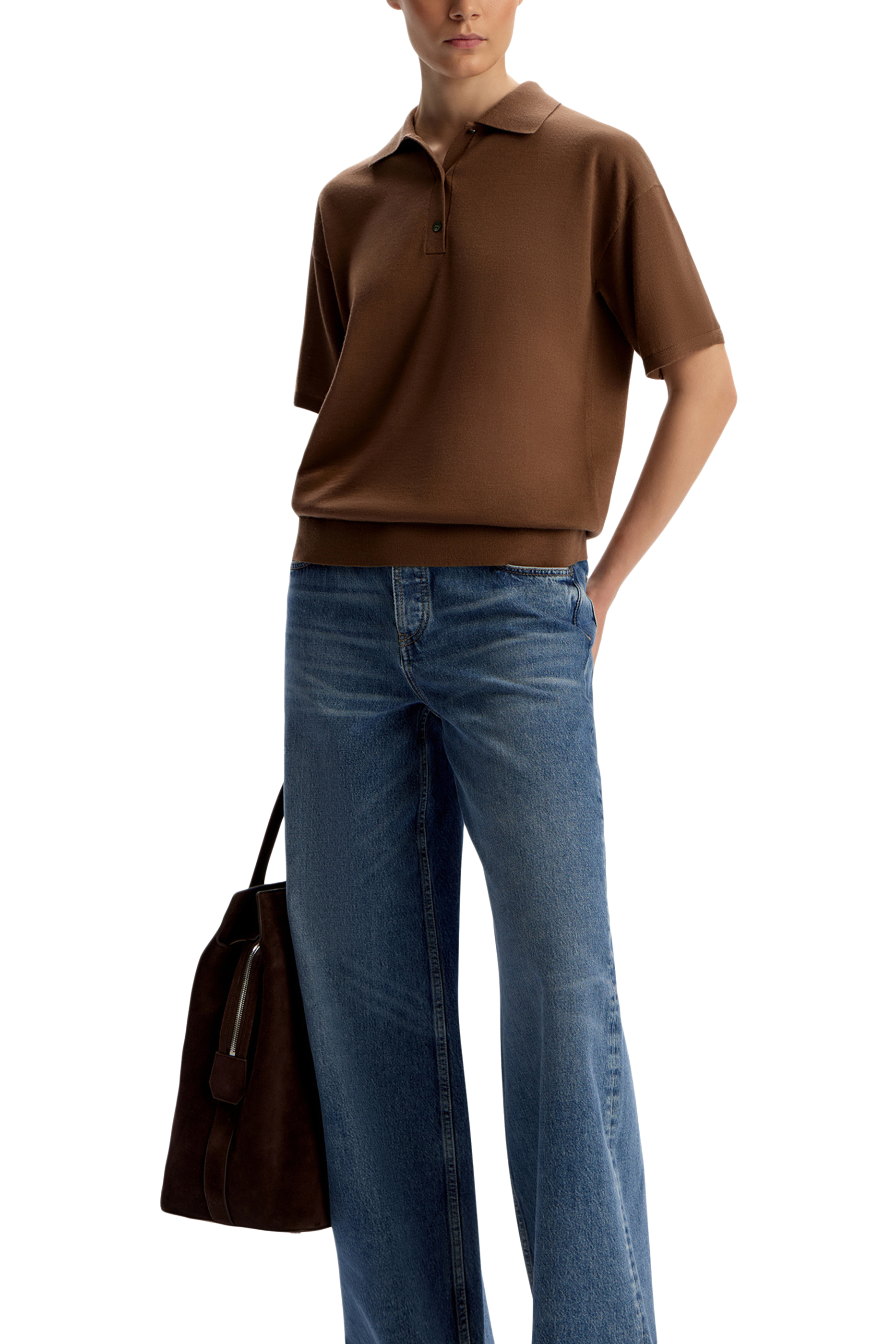 بنطال جينز 431 بقصة ساق واسعة