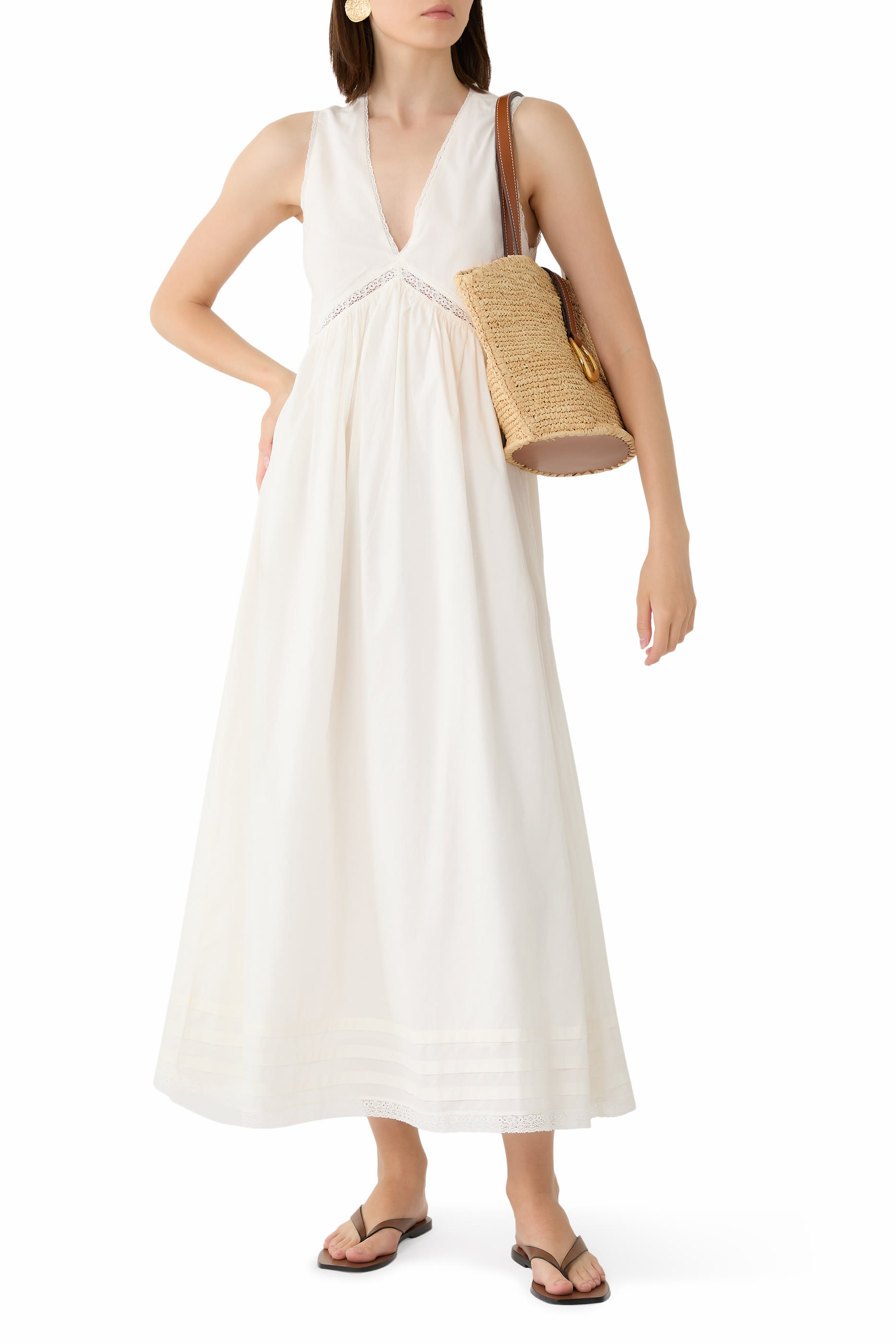 فستان فيورا فريسكو متوسط الطول دانتيل