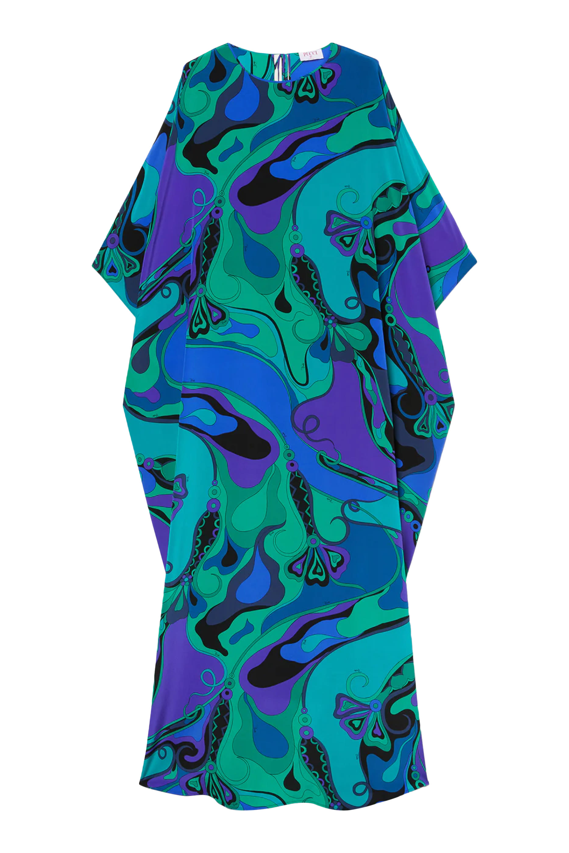 قفطان بطبعة بطبعة أوركيدي حرير