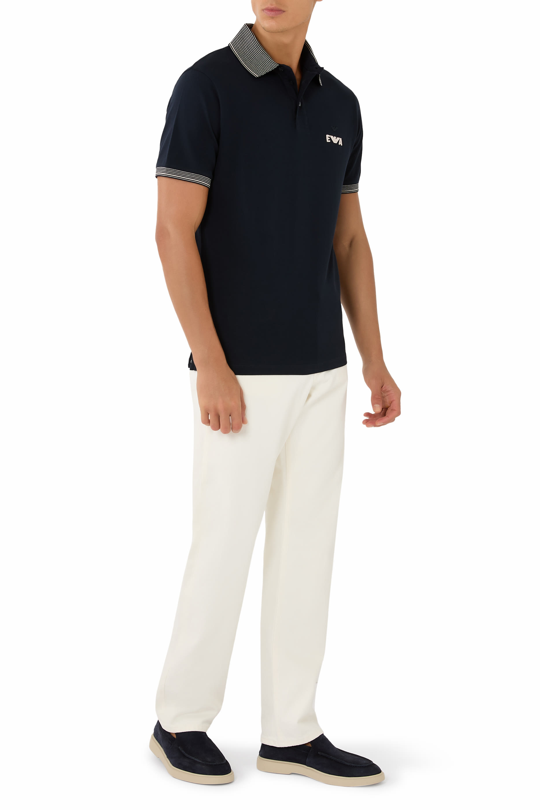 قميص بولو بيكيه بتطريز شعار الماركة