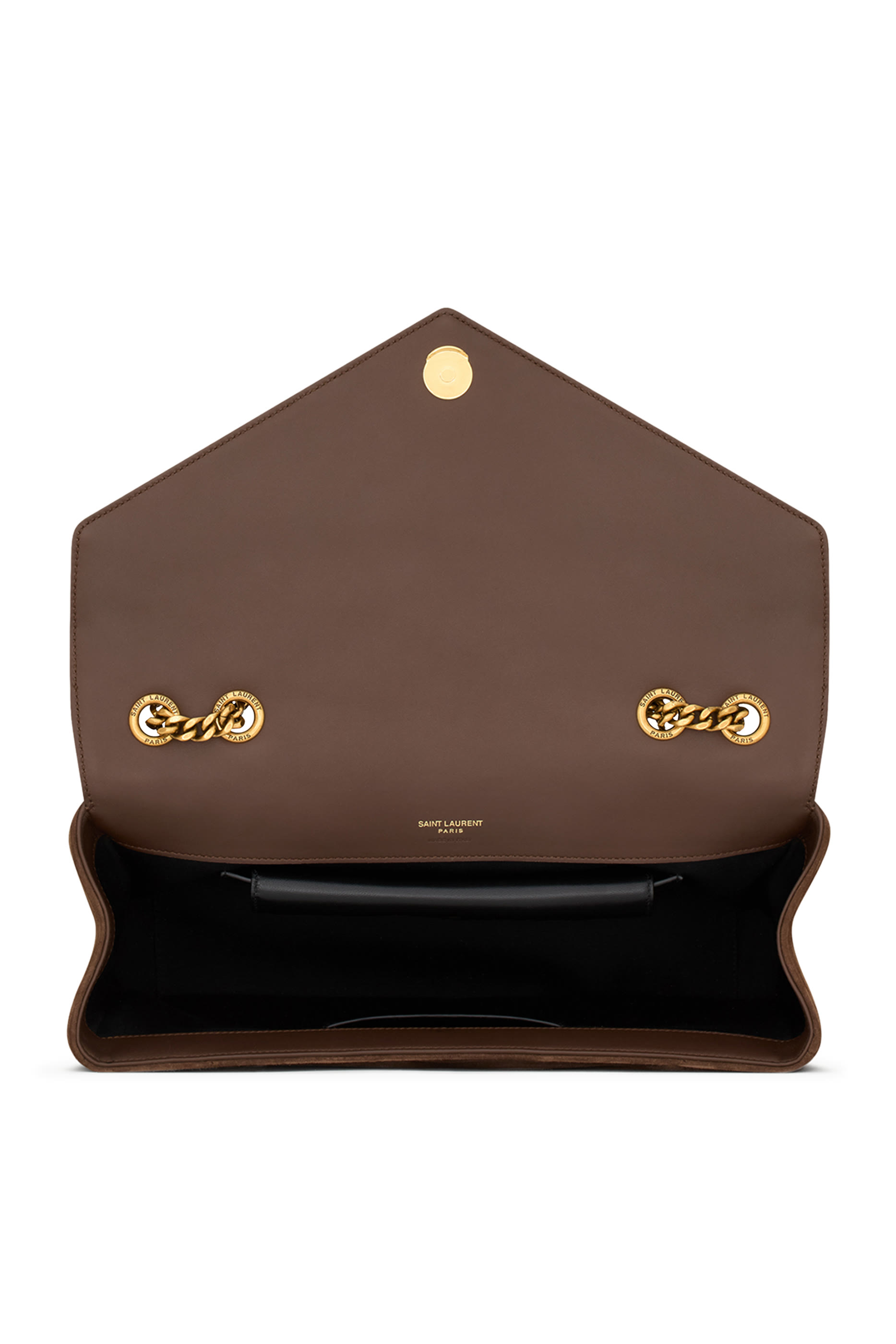 t Loulou Medium Chain Bag In Matelass&eacute; Suede