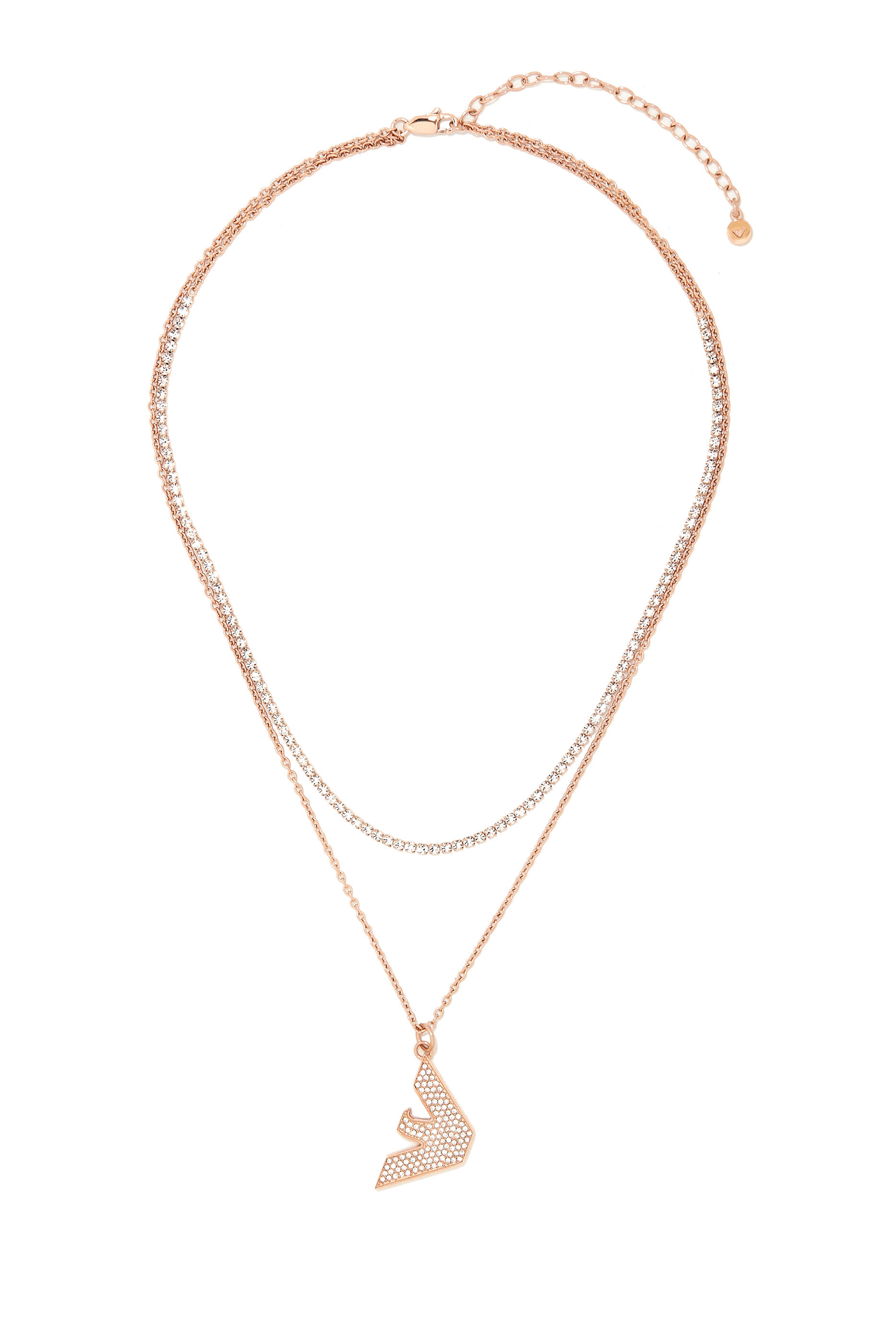 قلادة بشعار النسر ستانلس ستيل وكريستالات