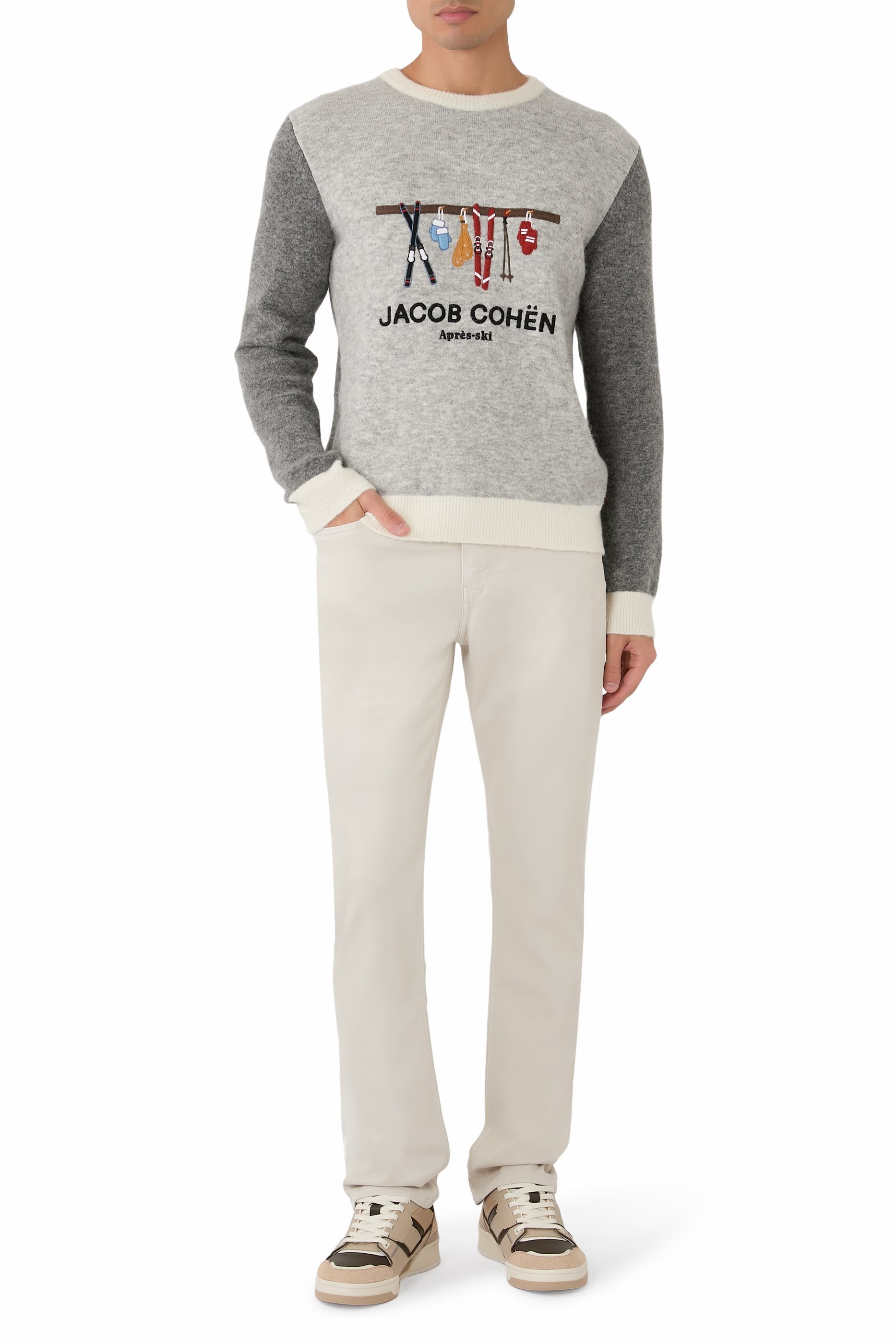 كنزة ابري-سكاي كابسول بياقة ضيقة