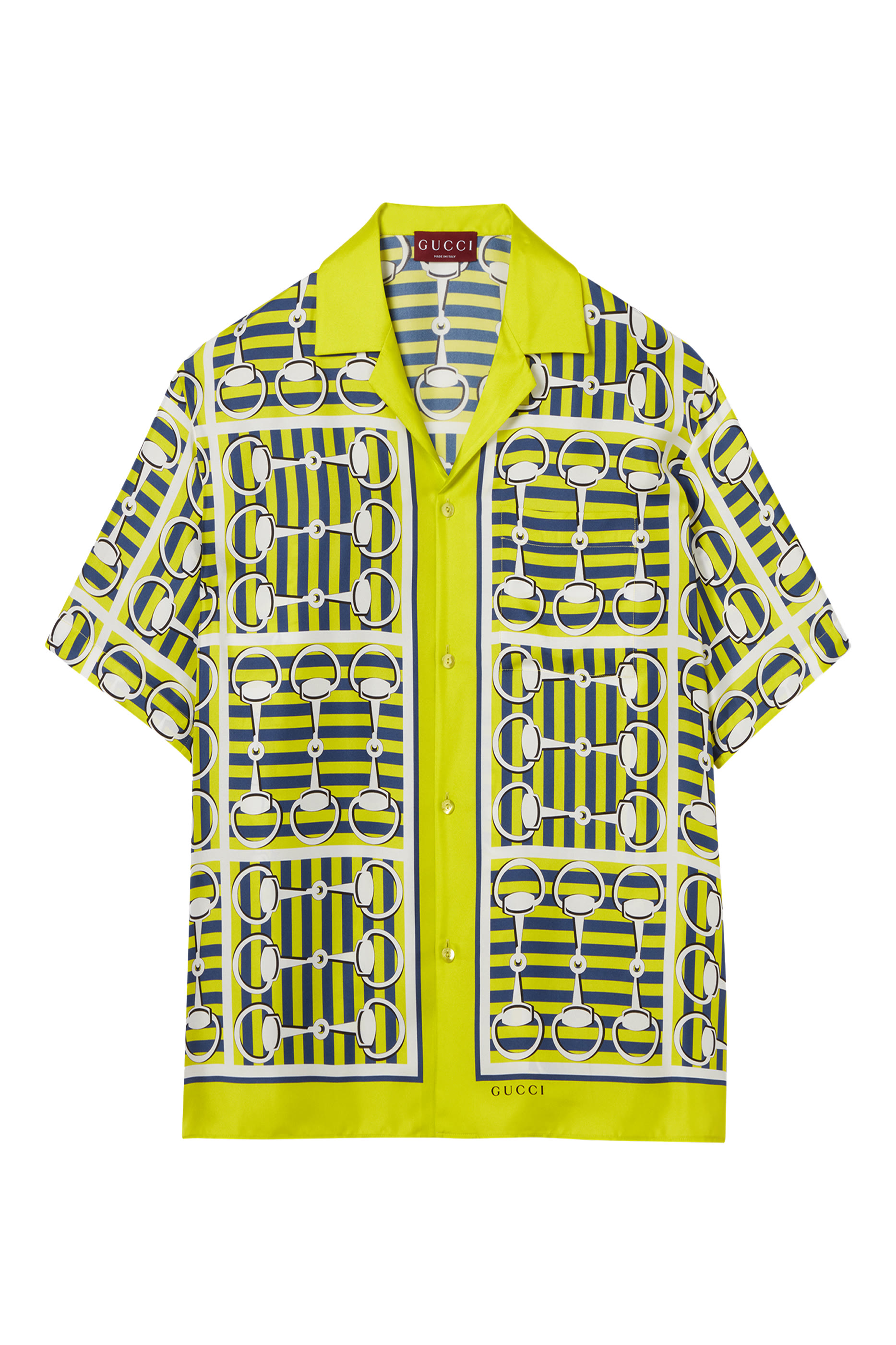 Printed Silk Twill Bowling Shirt