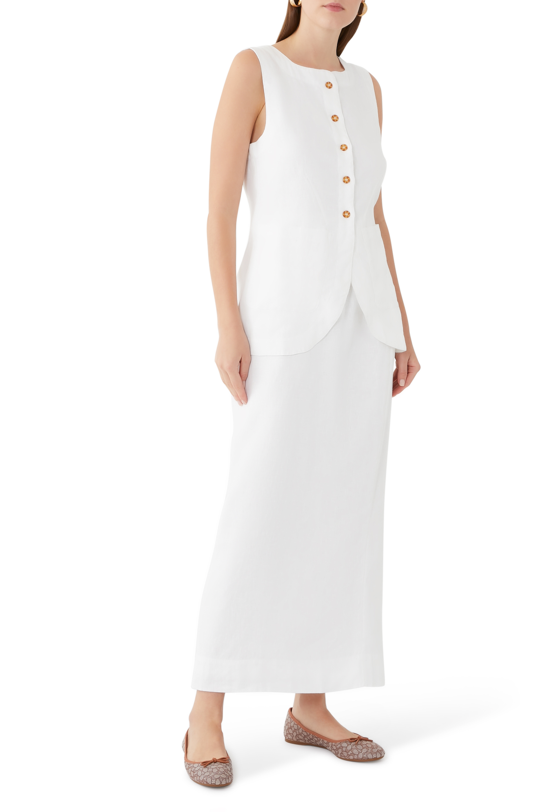 حذاء باليرينا ابيجال بكعب مسطح بنقشة شعار الماركة جاكار