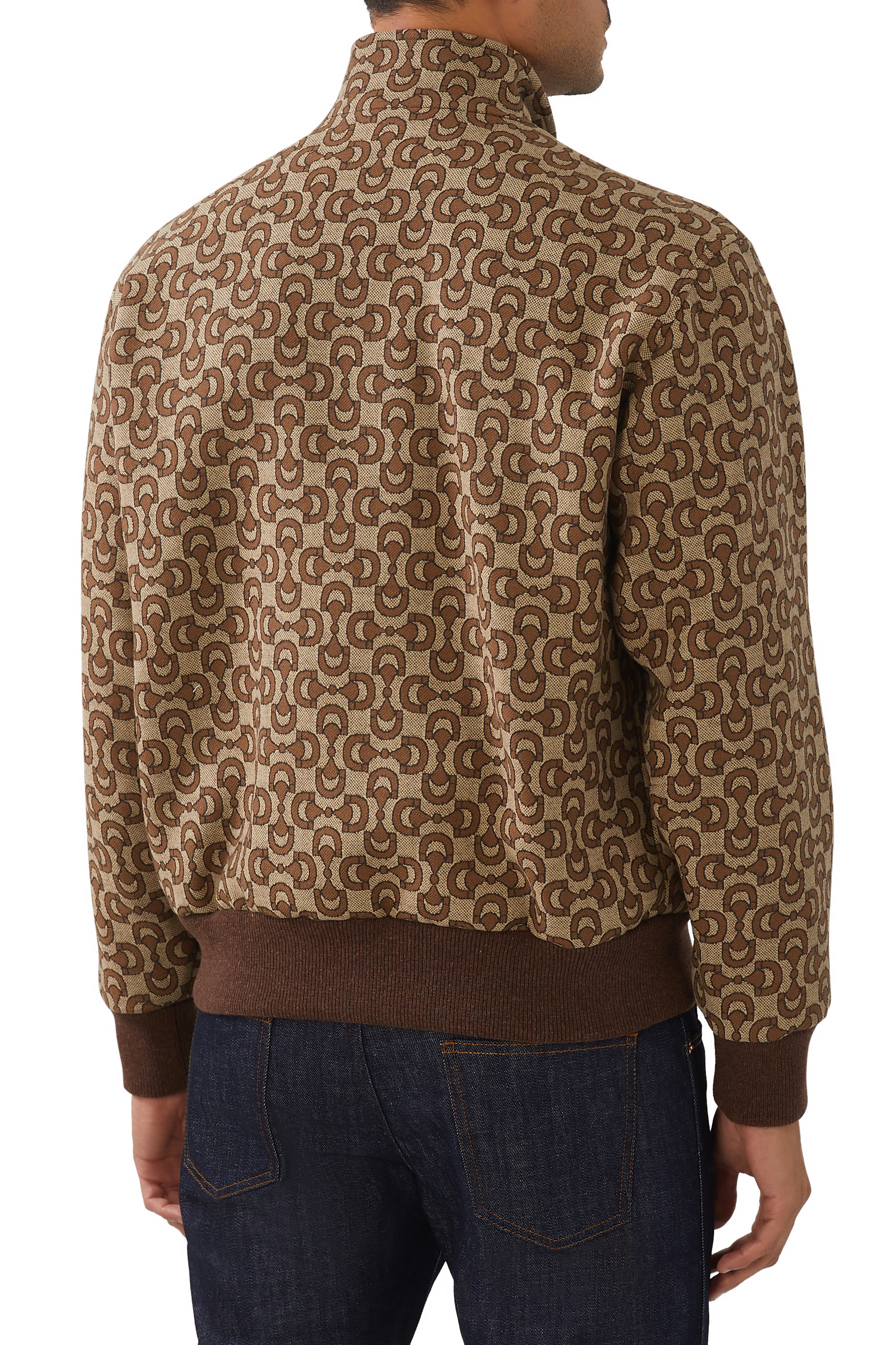 جاكيت قنب بنقشة شعار الماركة متداخل