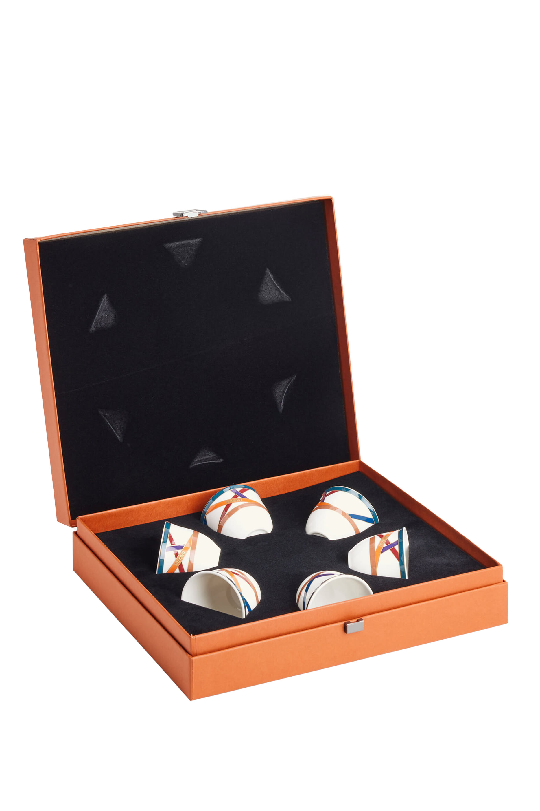 طقم اسبريسو بنقشة متعرجة