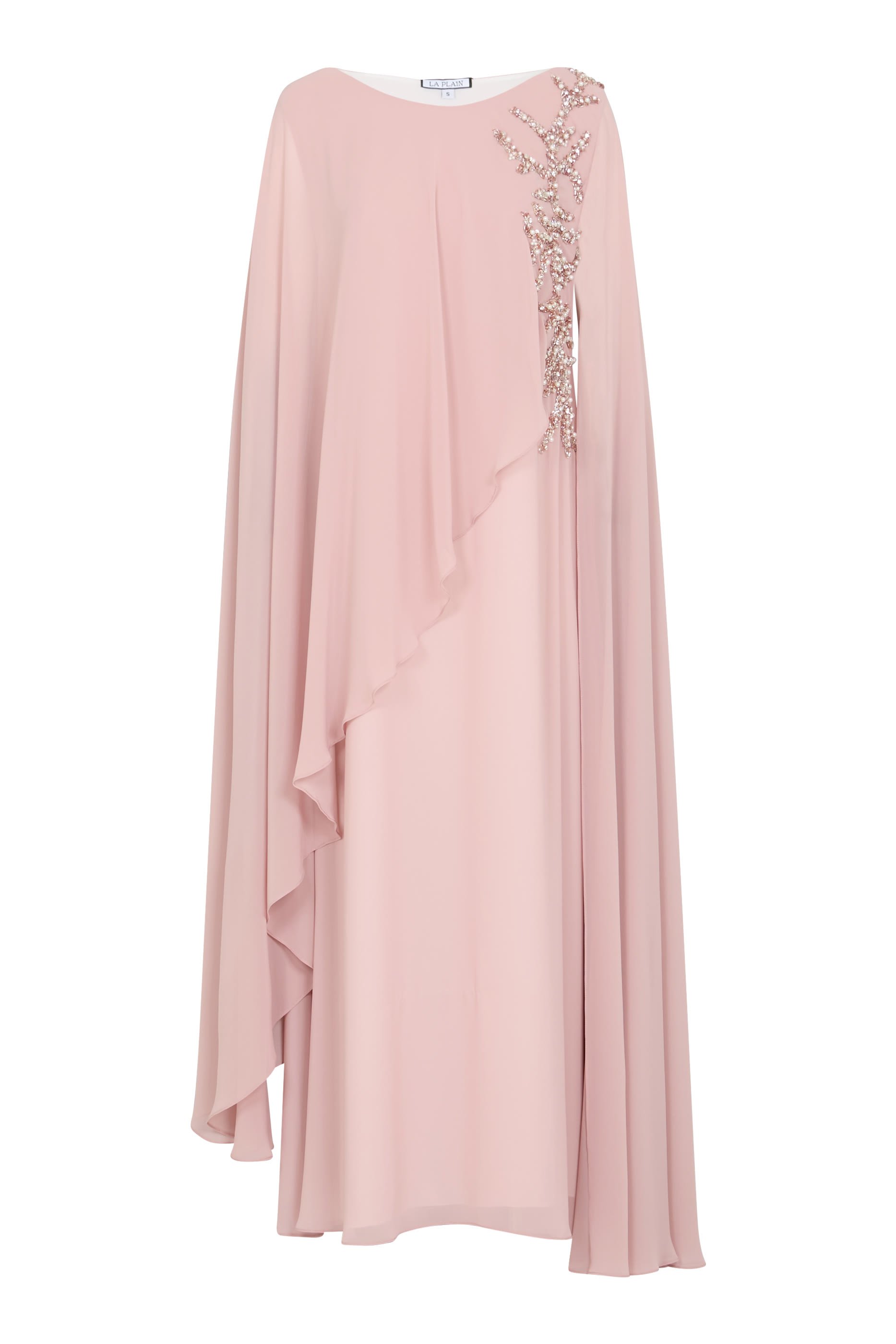 فستان بأكمام كاب بطيات