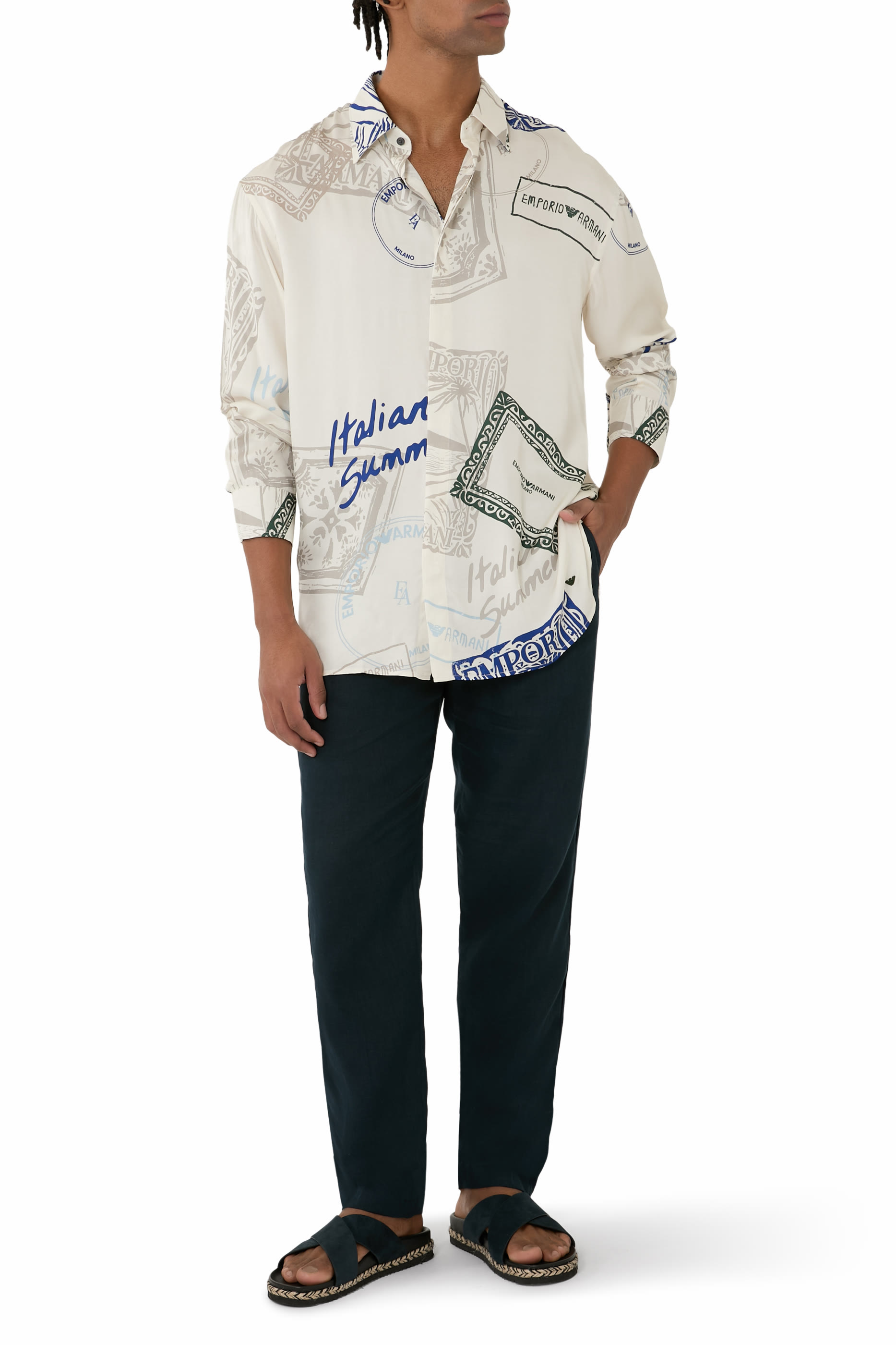 قميص بنقشة نباتية