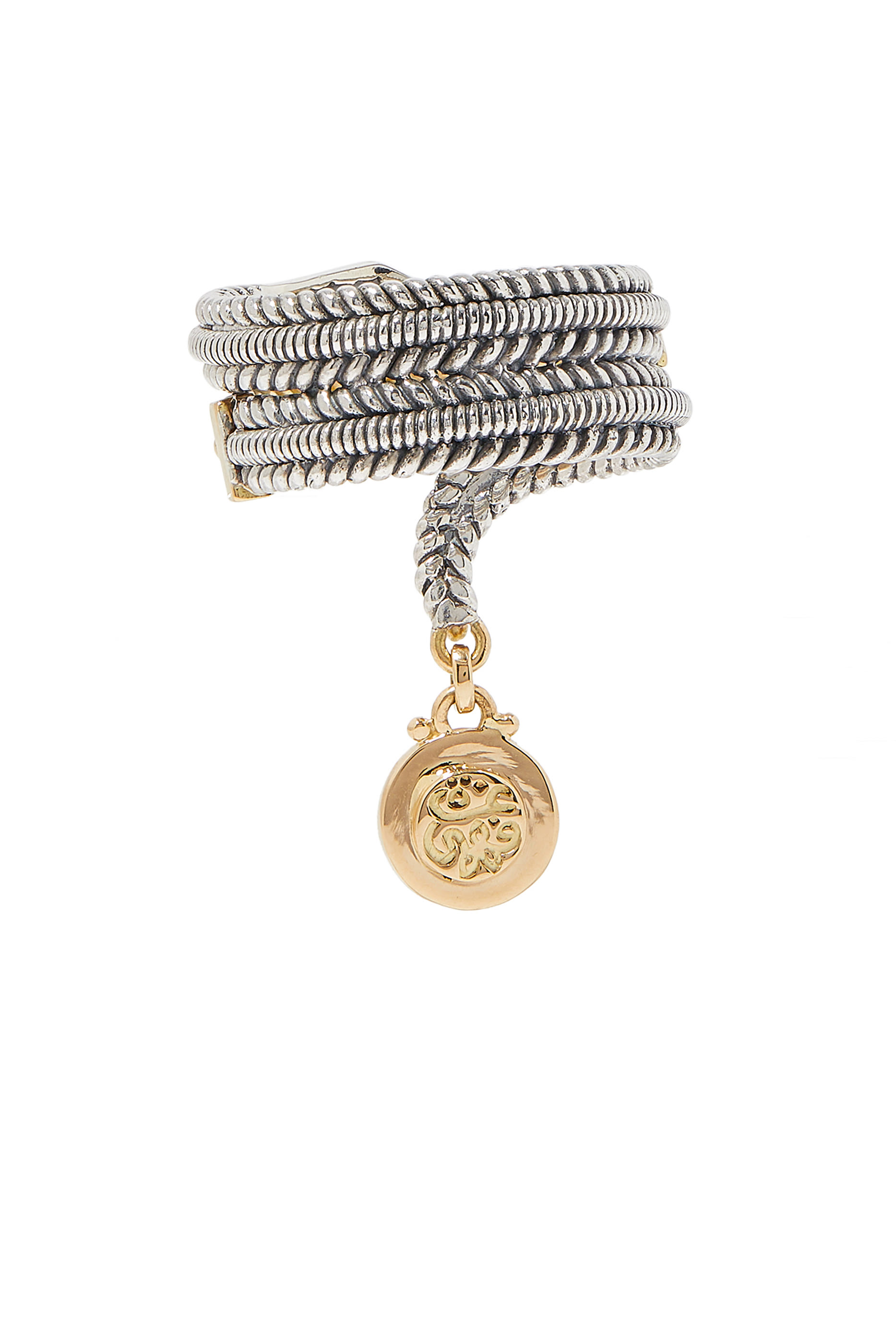 خاتم بروتكشن سلسلة بتصميم أفعى مرصع بالماس والياقوت ذهب أصفر عيار 18