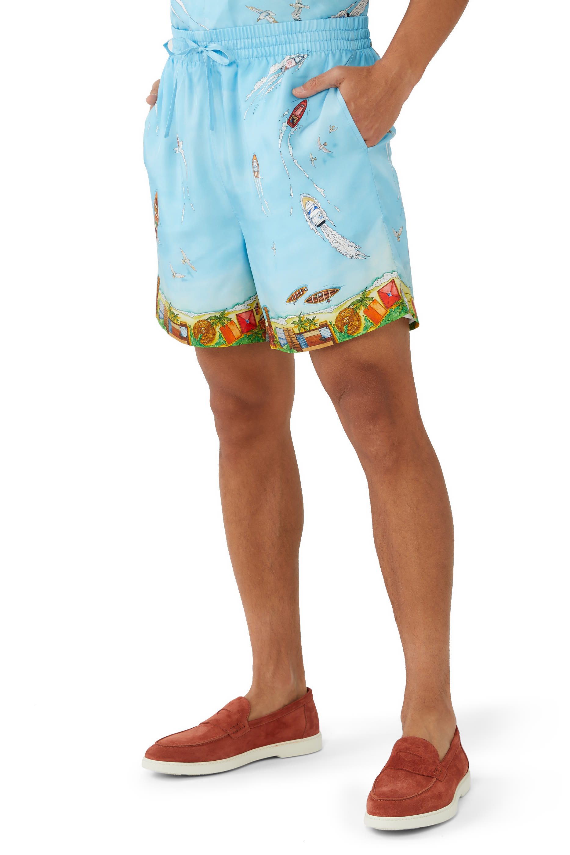 شورت حرير بطبعة