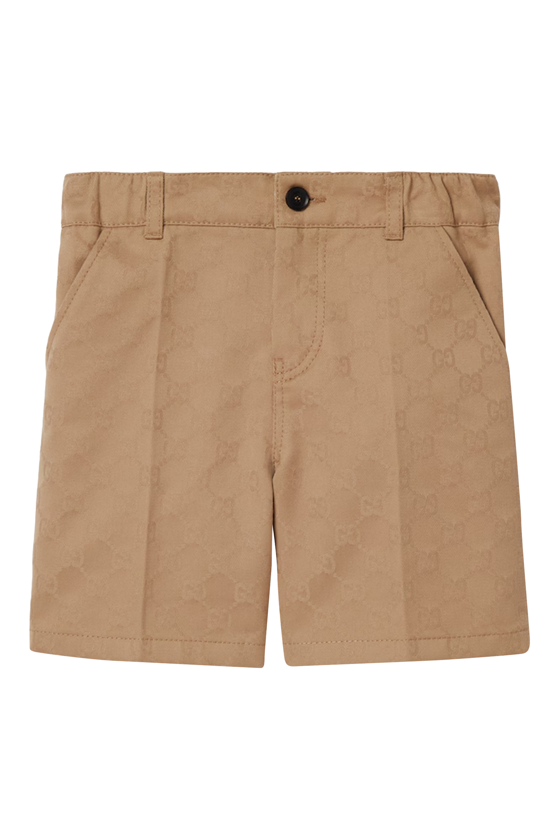 بنطال بنقشة حرفي شعار الماركة وشريط الويب قطن للأطفال