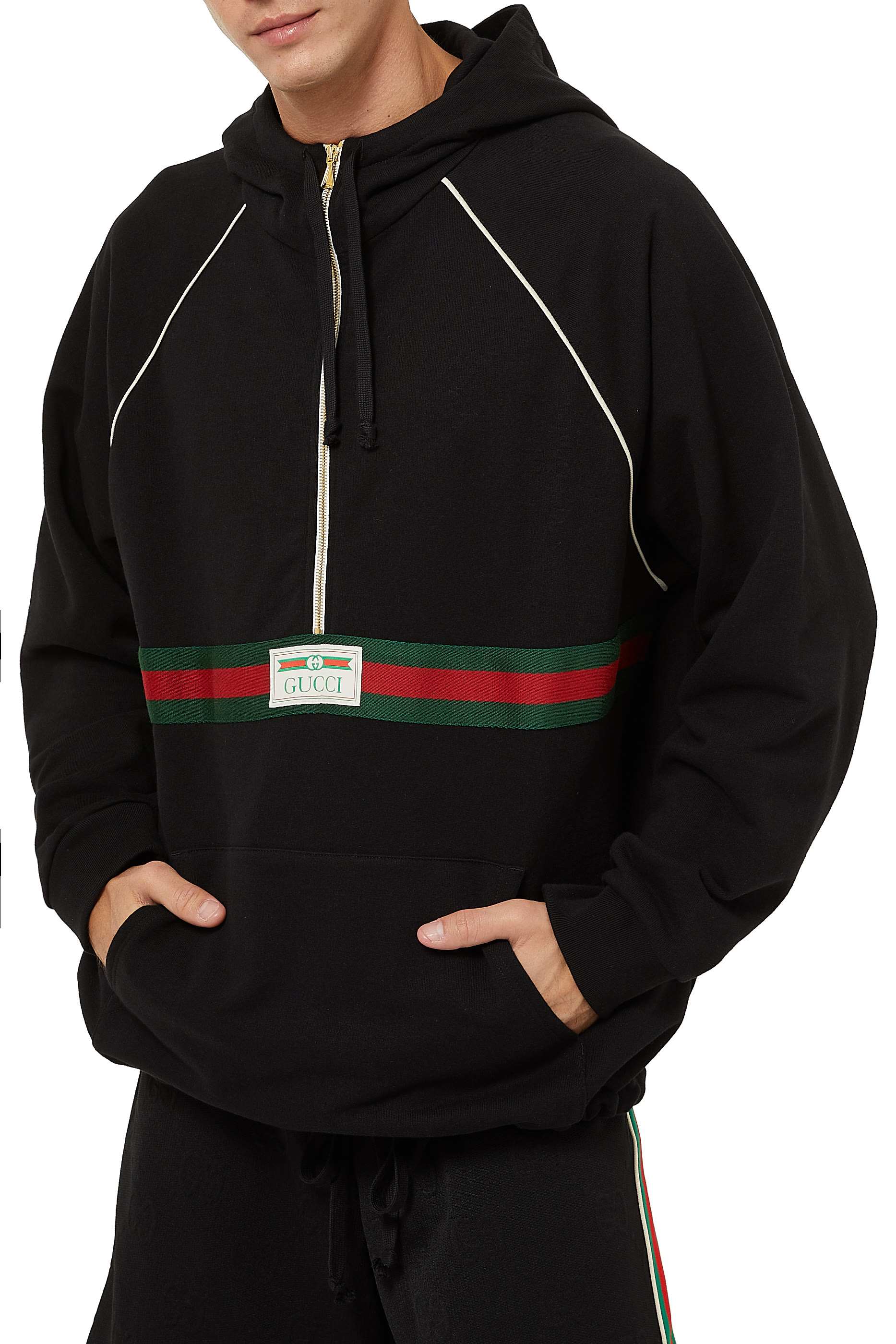 سويت شيرت قطن جيرسيه بشريط ويب