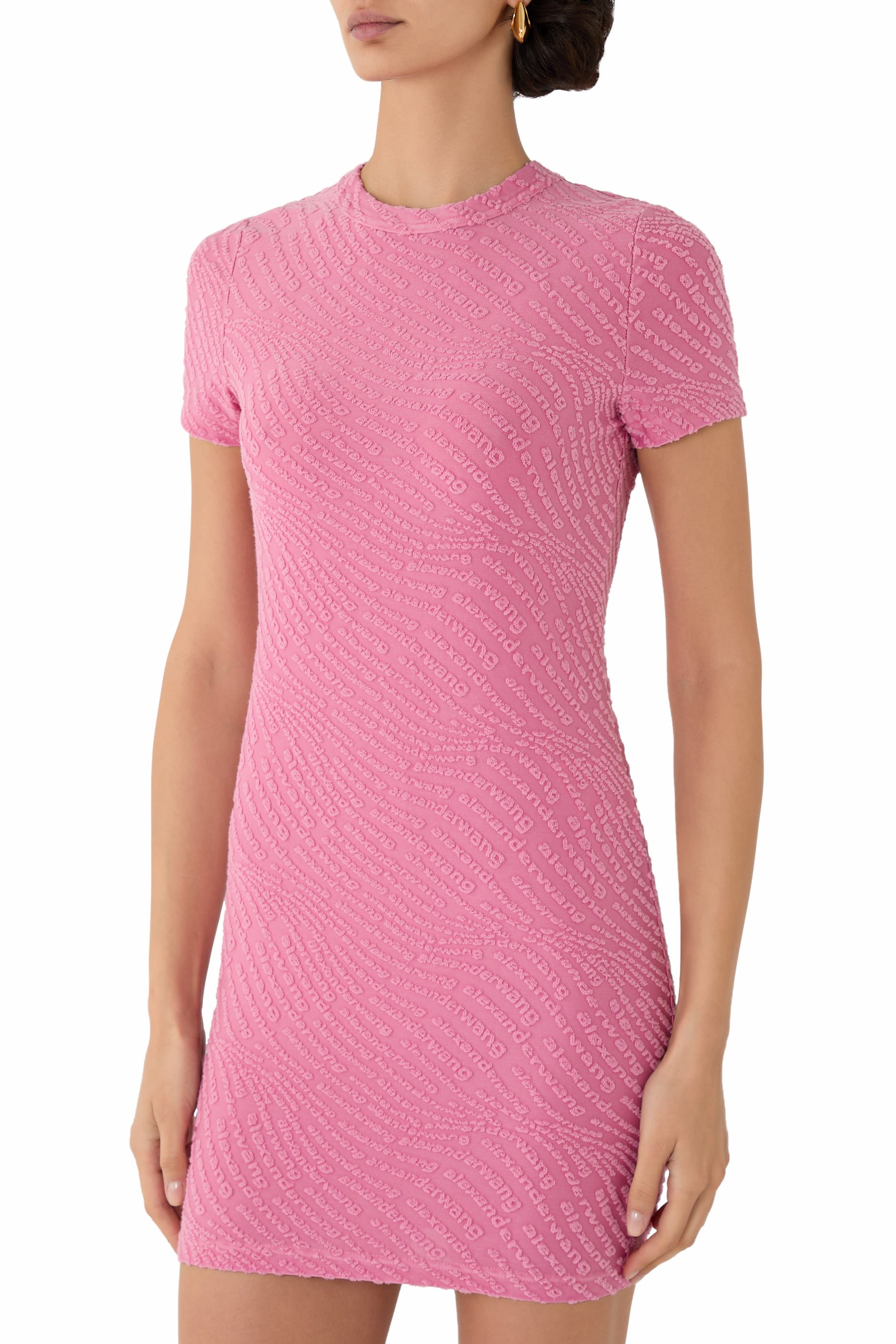 فستان قصير بشعار الماركة جاكار