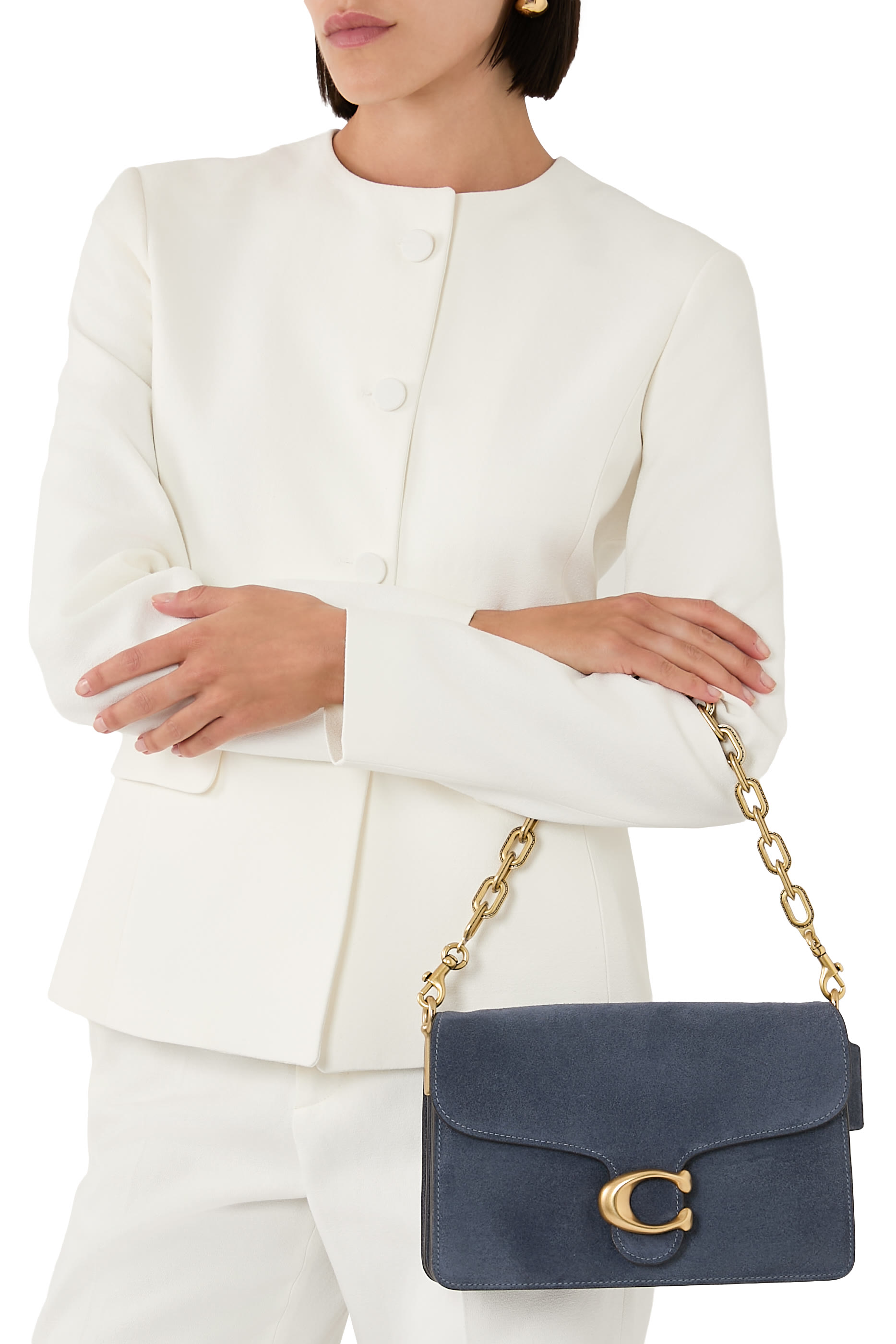 حقيبة كتف تابي بحمالة سلسلة