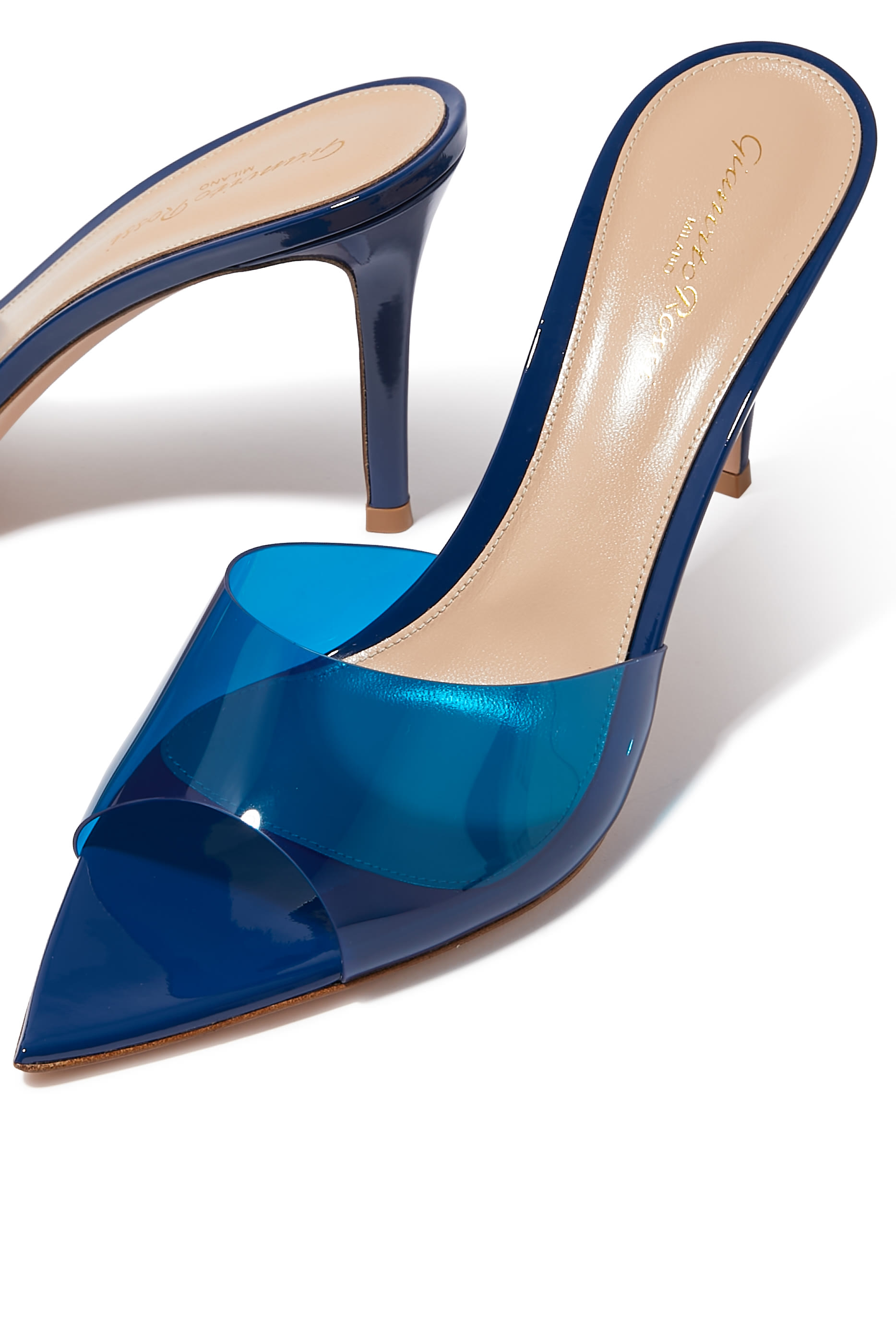 حذاء مفتوح إيل 85 جلد وأجزاء شفافة