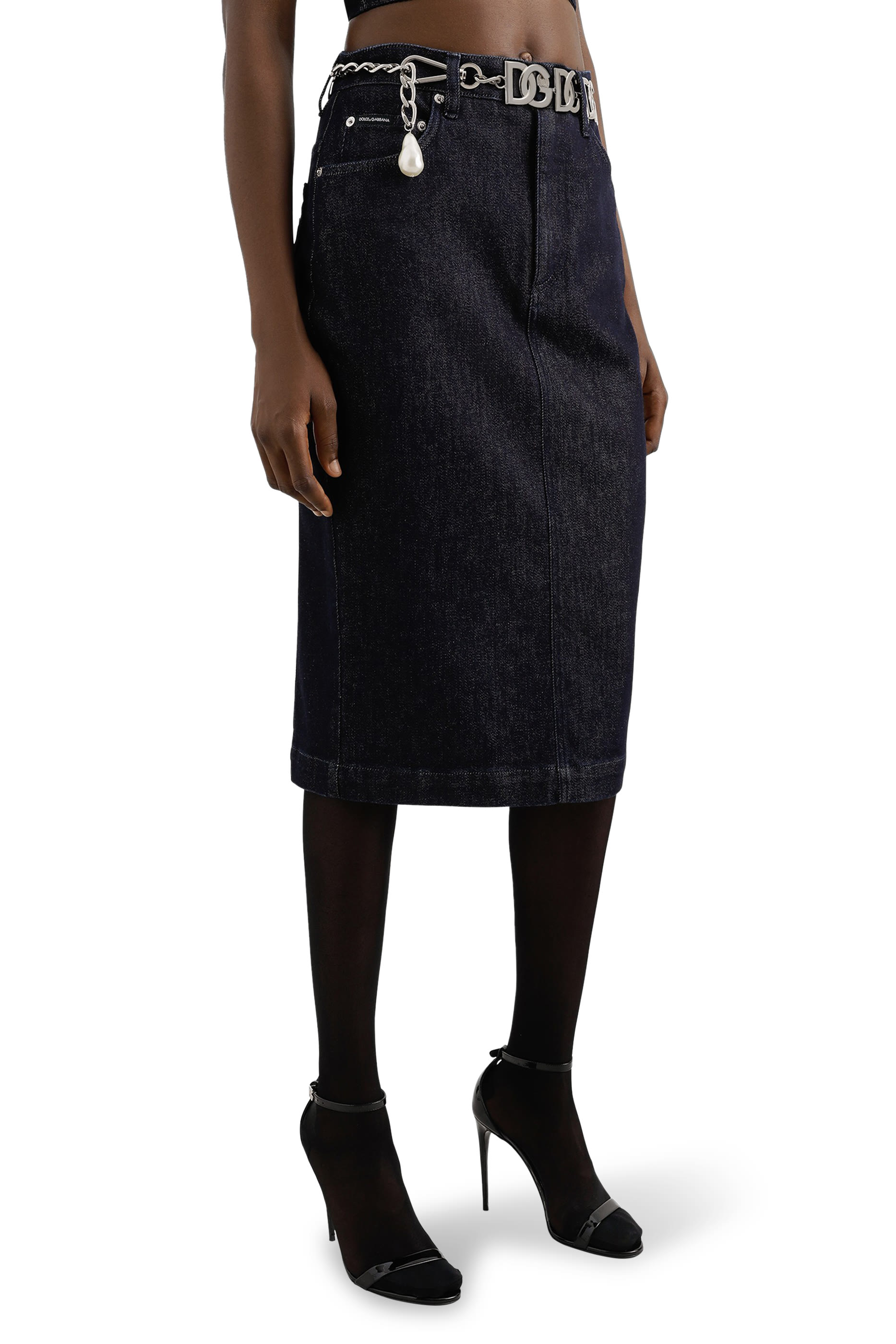 تنورة متوسطة الطول دنيم