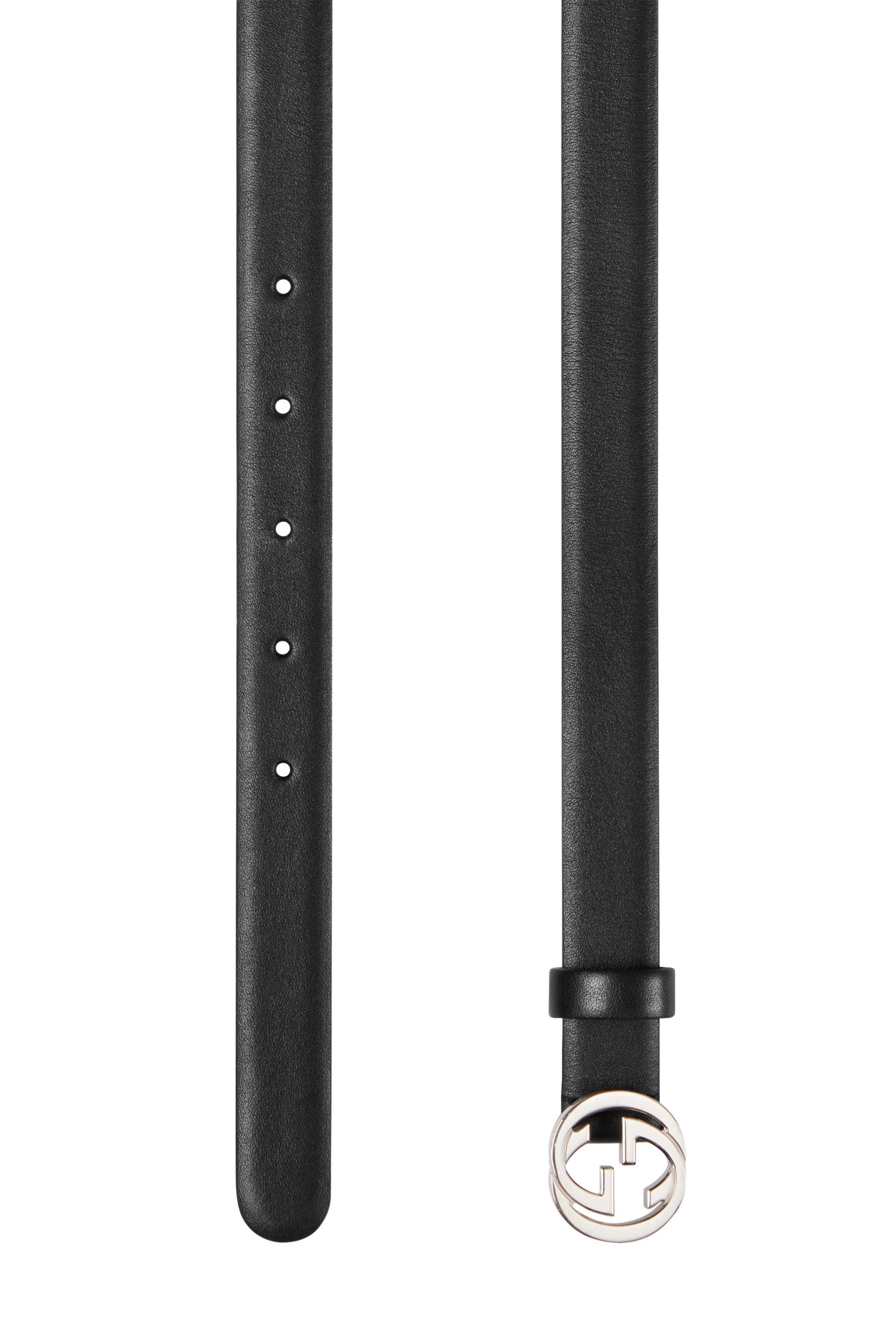 حزام رفيع بإبزيم بتصميم حرفي شعار الماركة المتداخلين