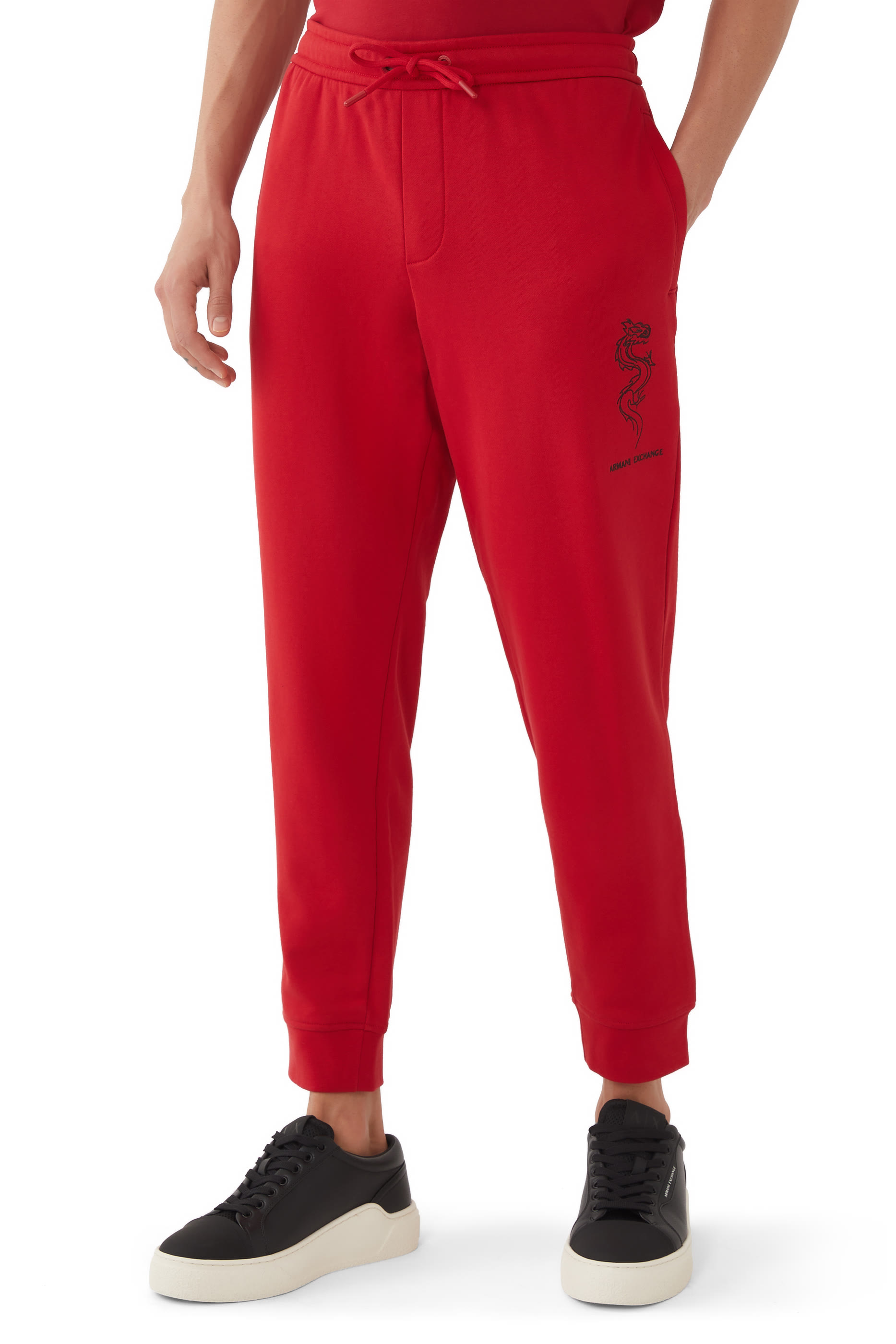 بنطال رياضي قطن جيرسيه بتطريز تنين