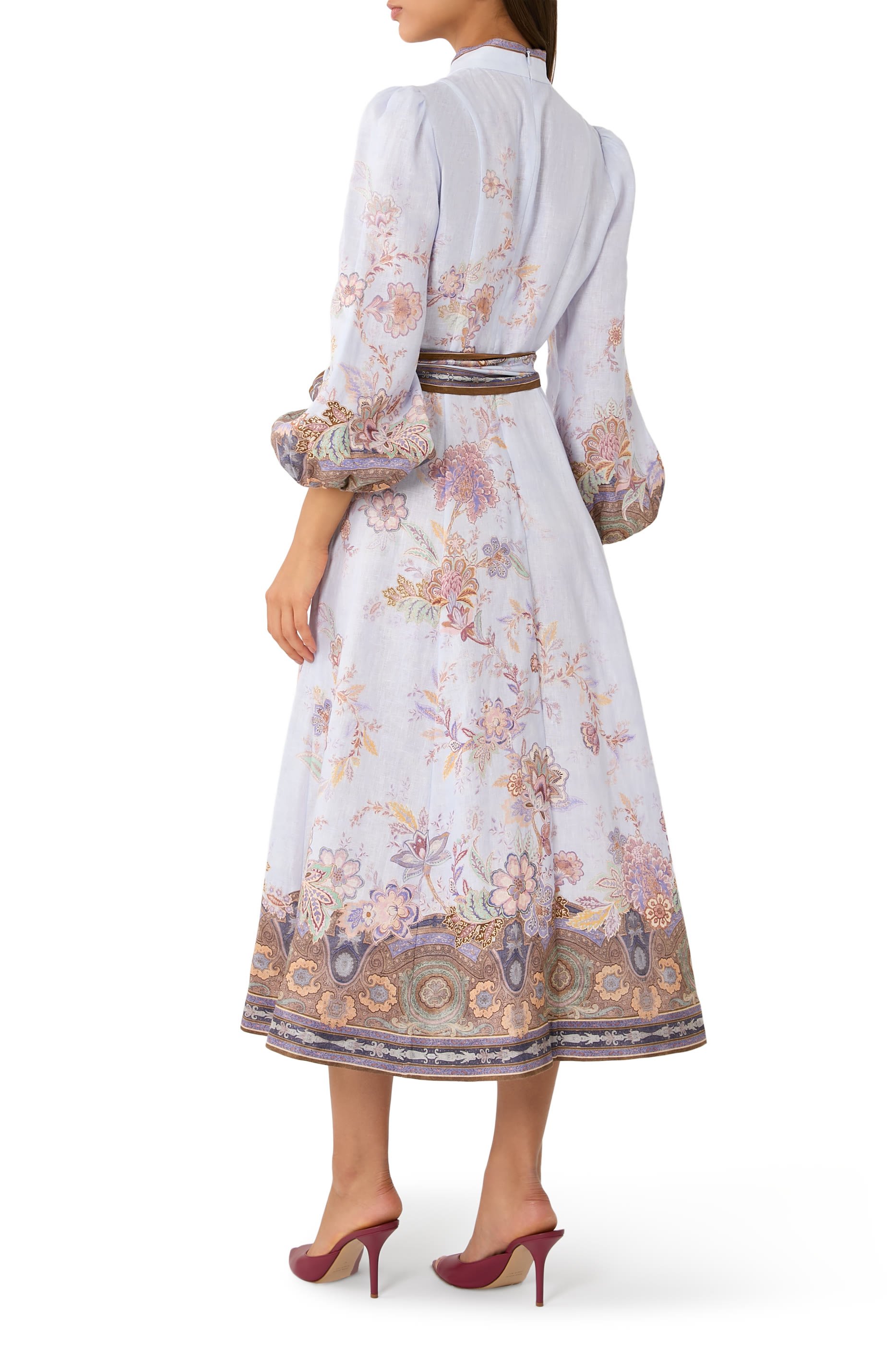 فستان لونا متوسط الطول بأزرار