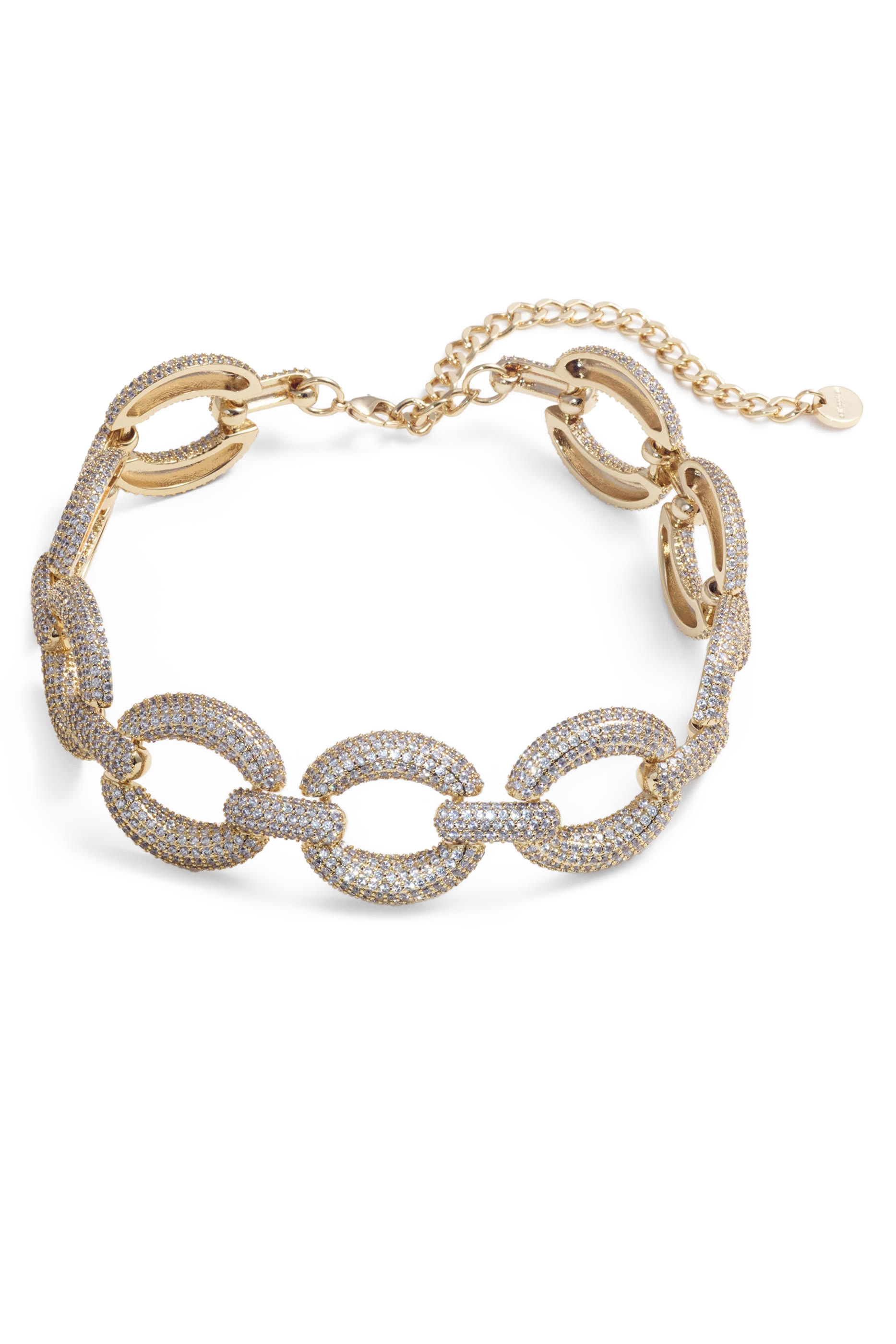 قلادة رقبة بحلقات مرصعة بكريستال