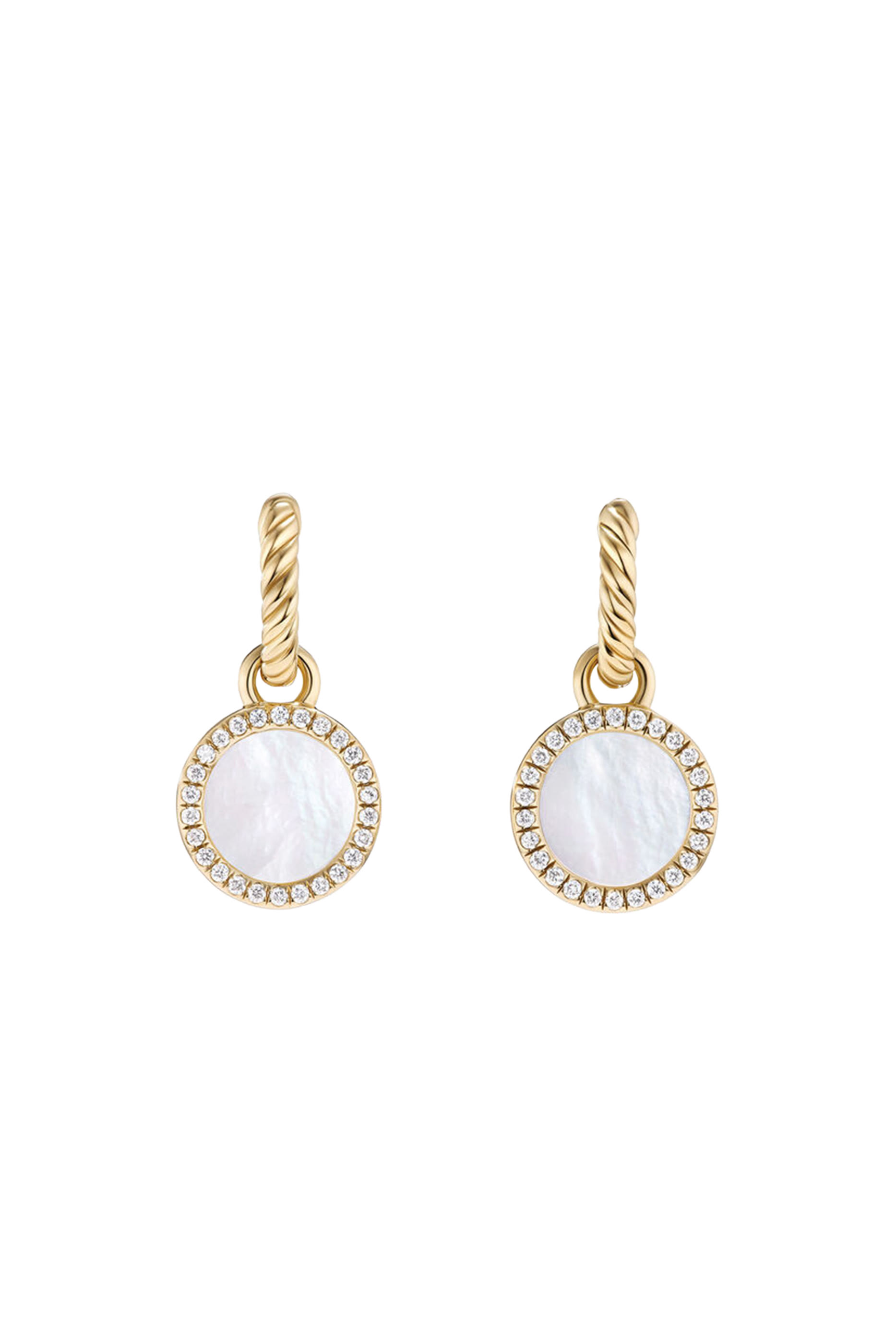 أقراط بيتيت إيلمنت دي واي مرصعة بعرق الؤلؤ والماس، ذهب أصفر عيار 18