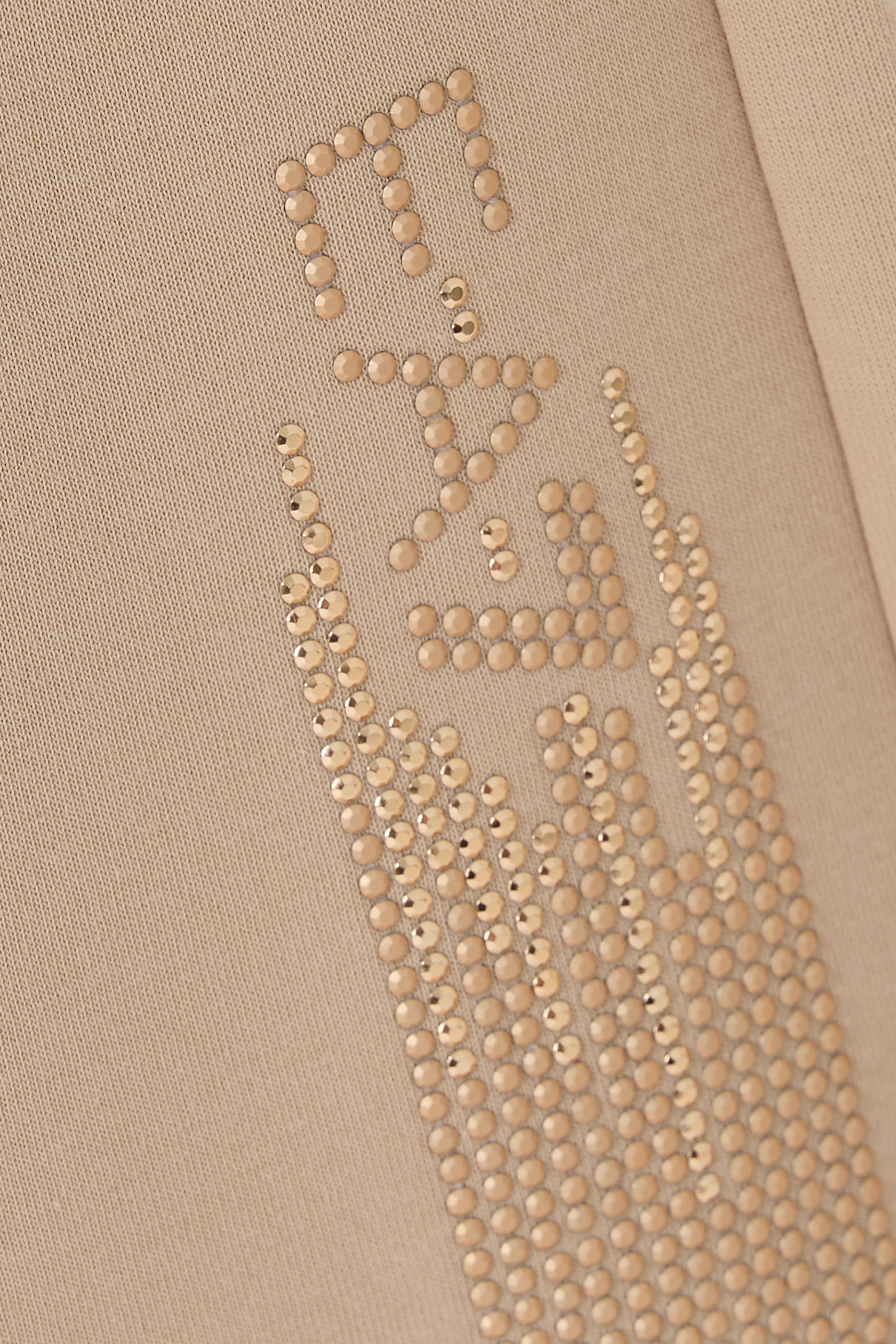 بنطال بقصة ساق واسعة وشعار الماركة مزيج قطن