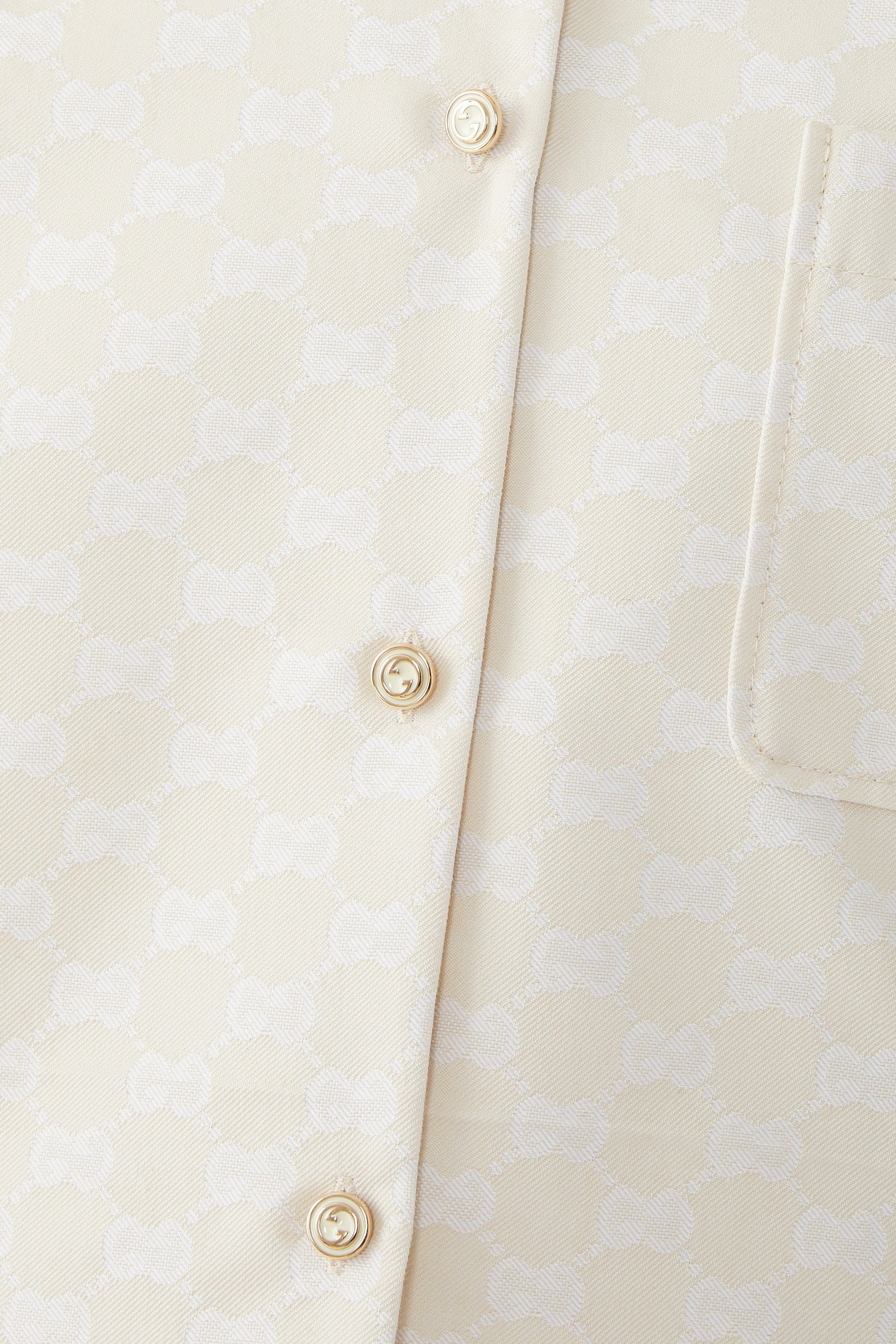 قميص بنقشة حرفي شعار الماركة قطن غابردين