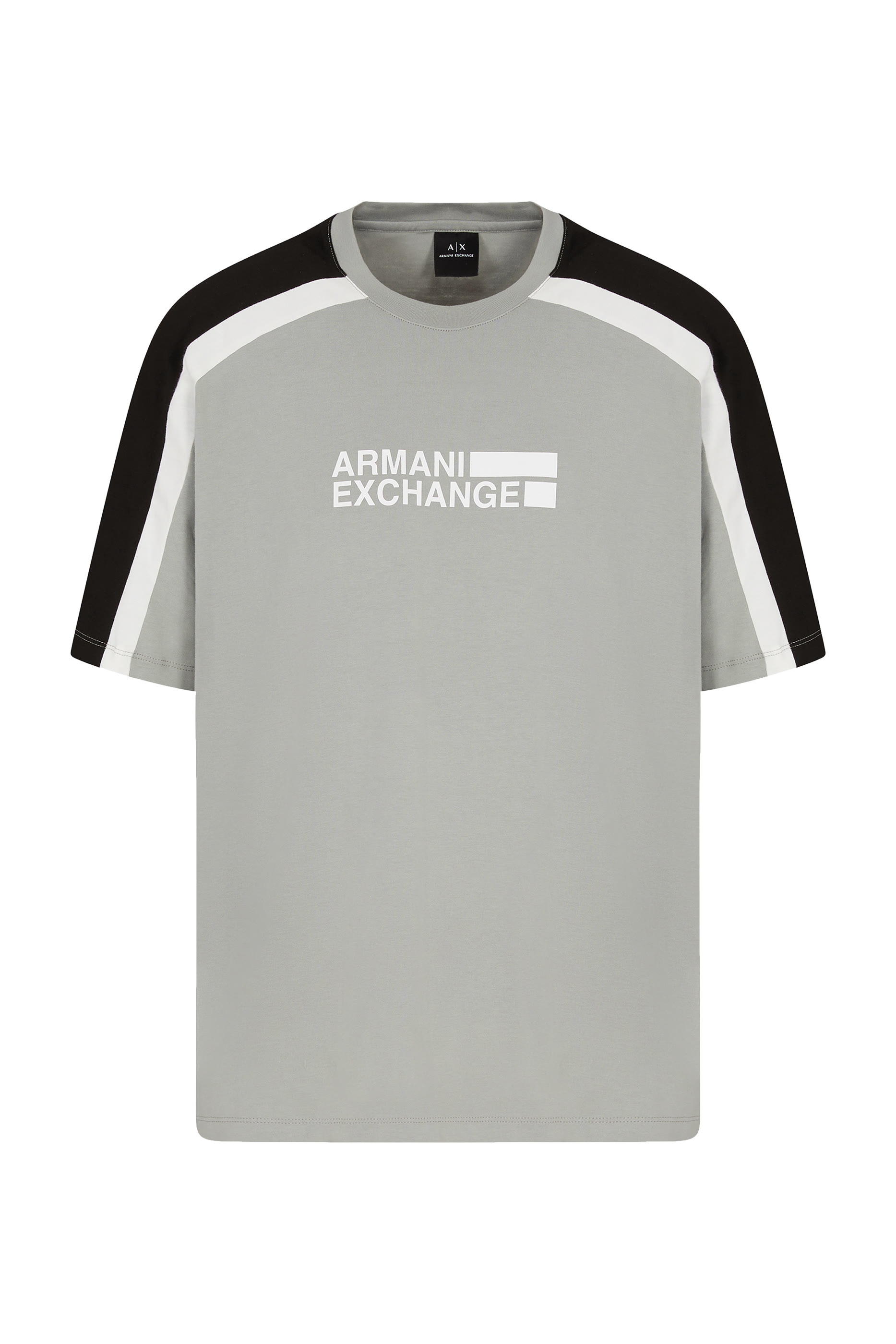 تيشيرت بياقة ضيقة بنقشة شعار الماركة