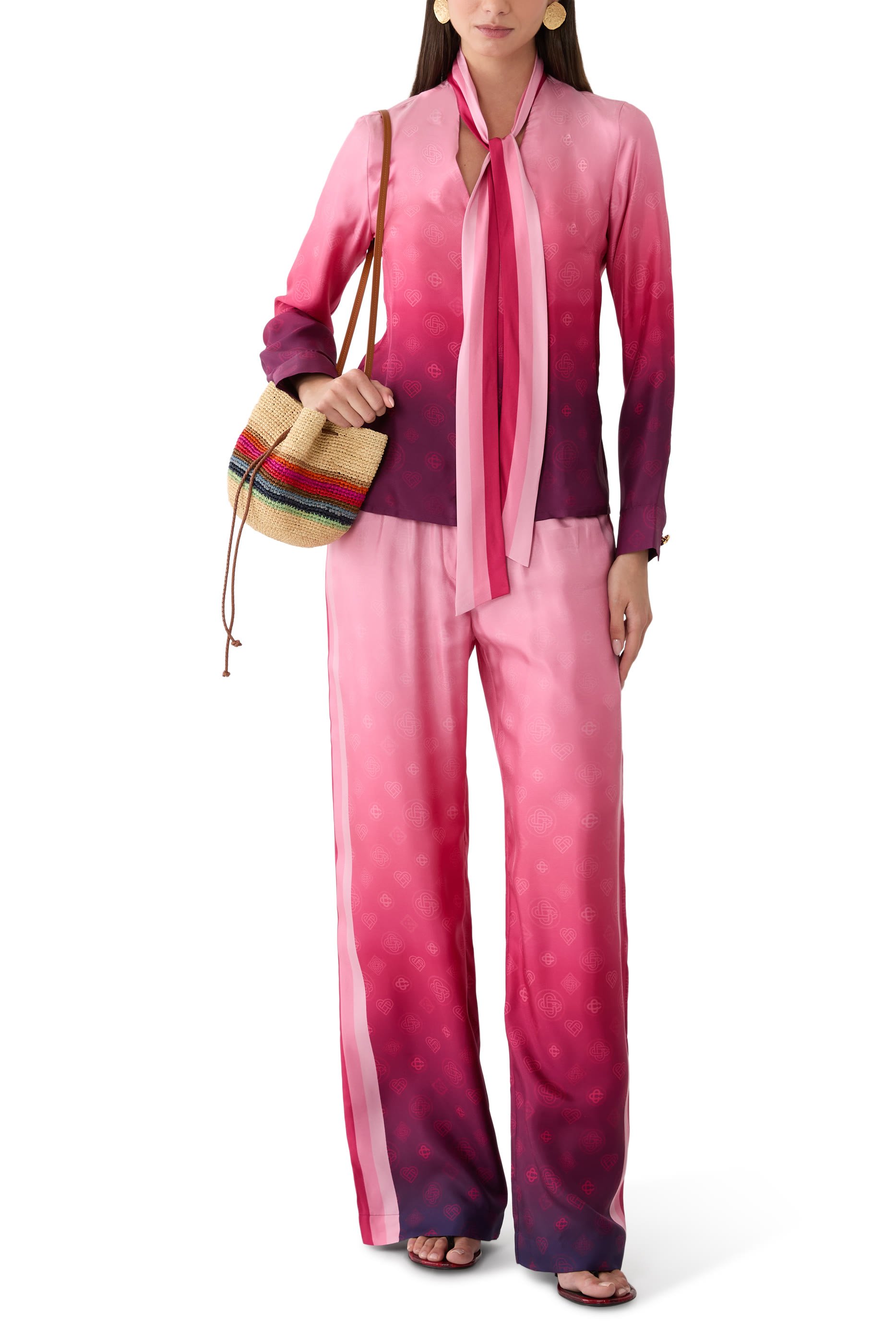 قميص بنمط بلوزة بوشاح