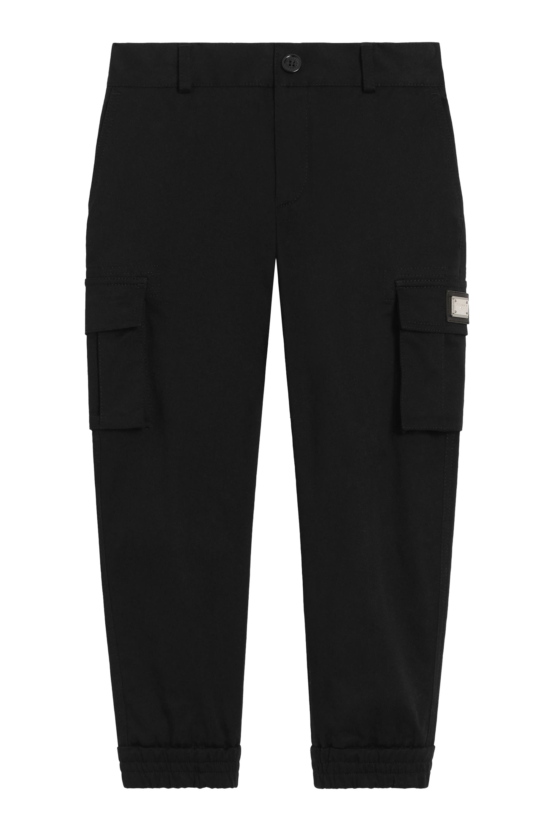 بنطال كارغو جابردين برقعة بشعار الماركة للأطفال