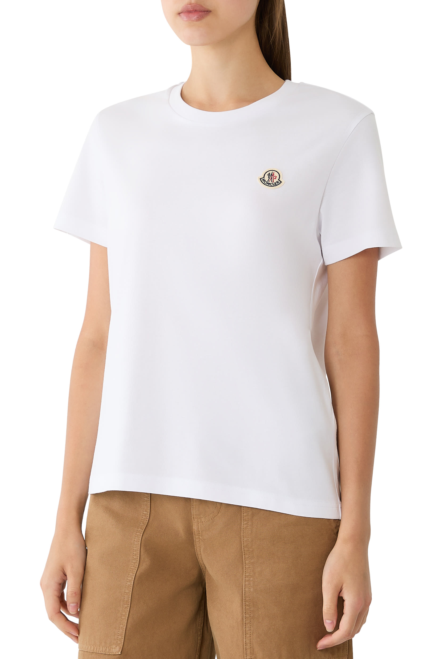 طقم تيشيرت برقعة شعار الماركة قطن، 3 قطع