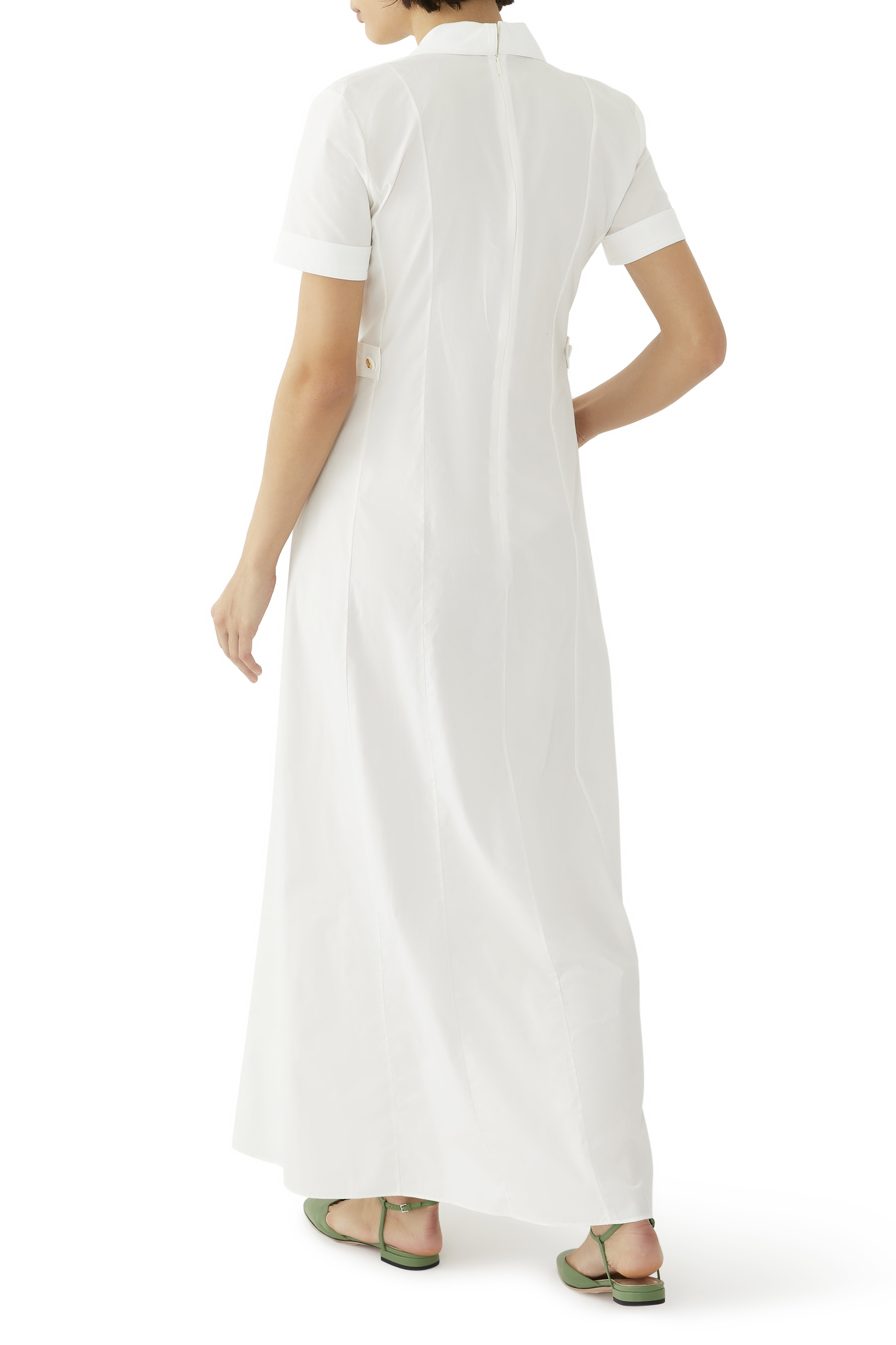 فستان بنمط قميص قطن بوبلين