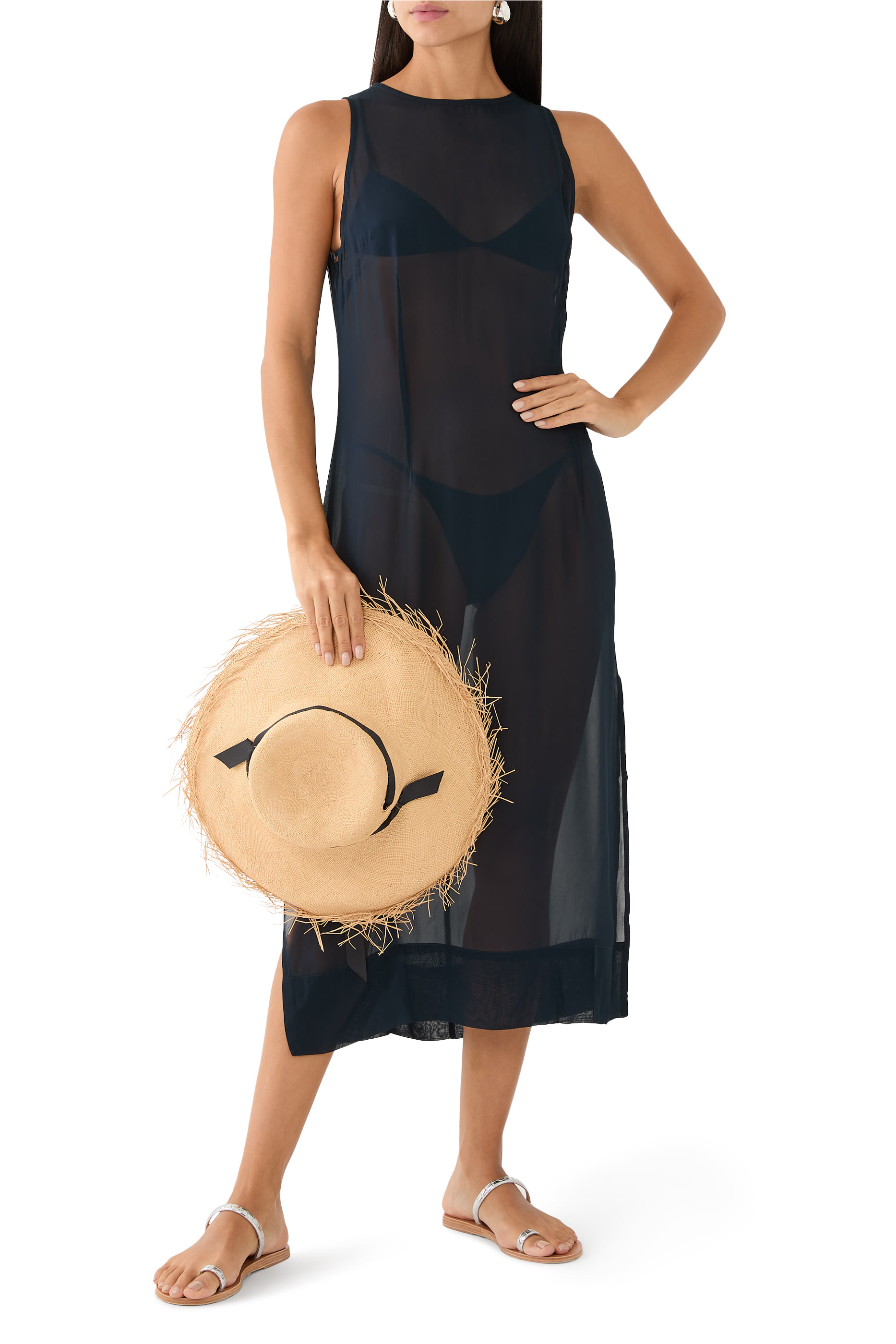 فستان باربرا شفاف متوسط الطول