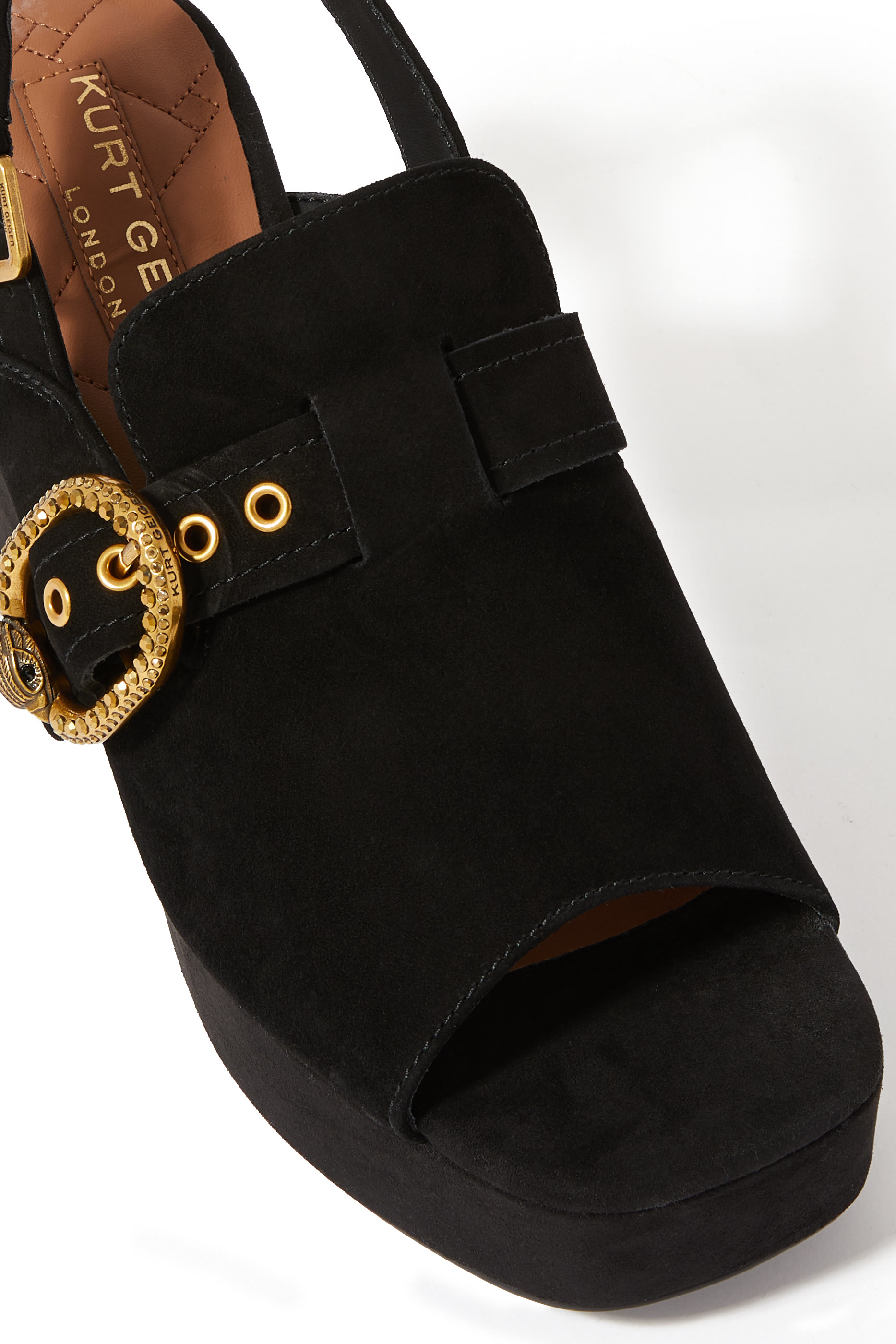 حذاء مايفير مفتوح بكعب عريض وسير خلفي