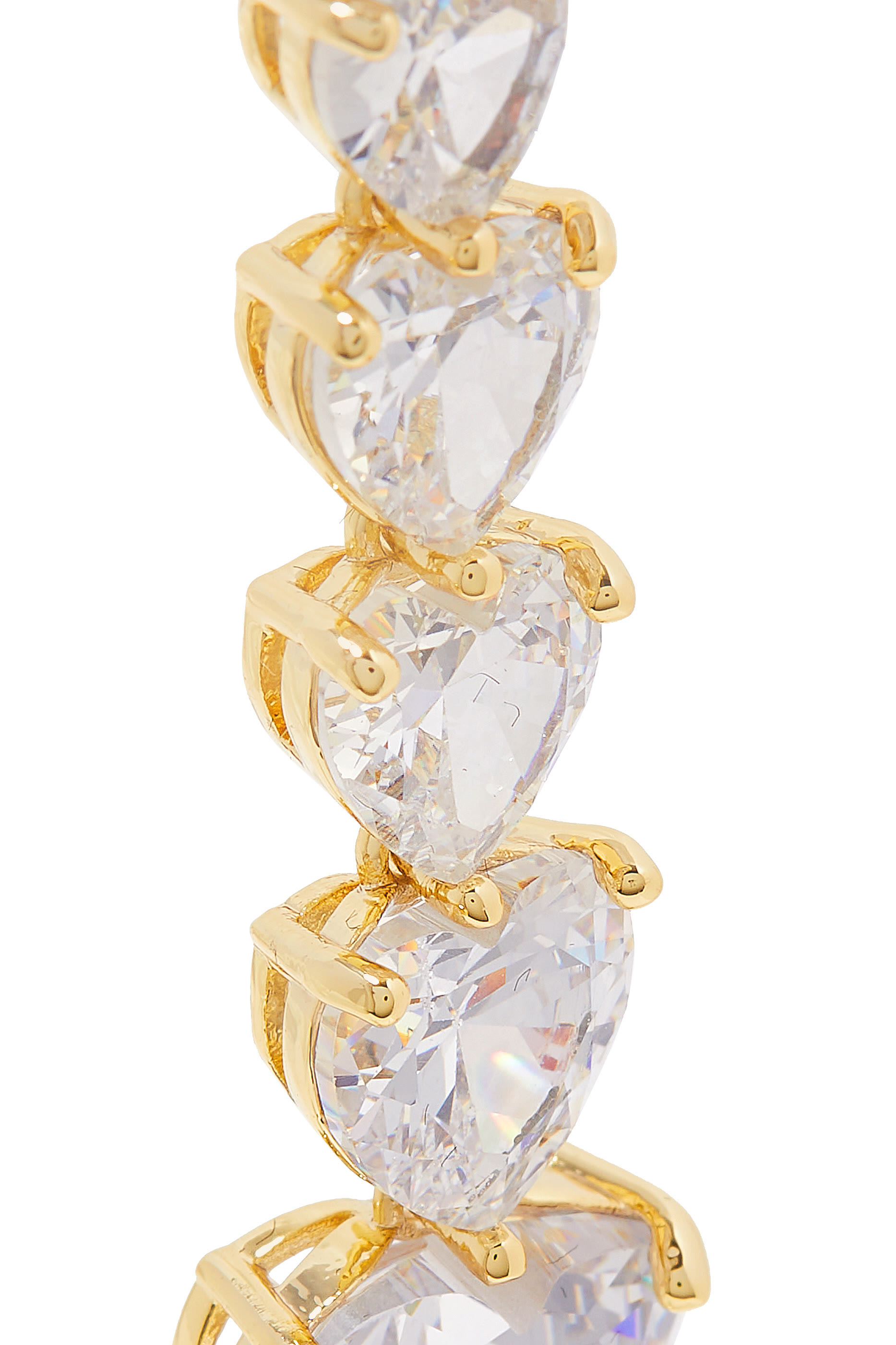 أقراط متدلية بتصميم قلب مرصع بأحجار زركونيا مكعبة نحاس ذهبي مطلي